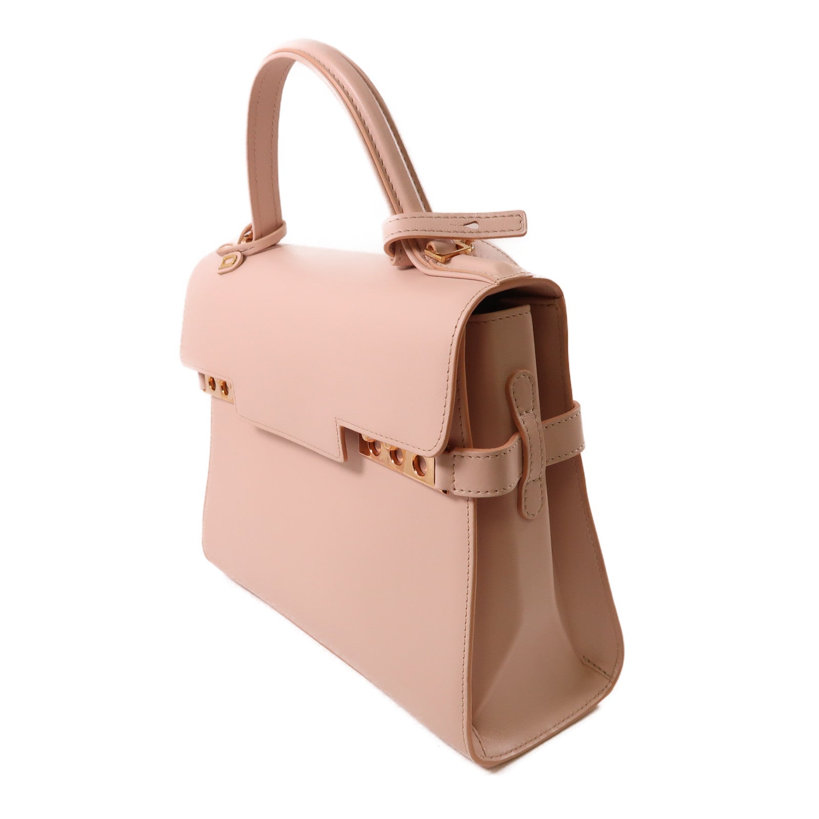 Delvaux 牛皮皮革Tempete MM金扣手挽肩背兩用袋