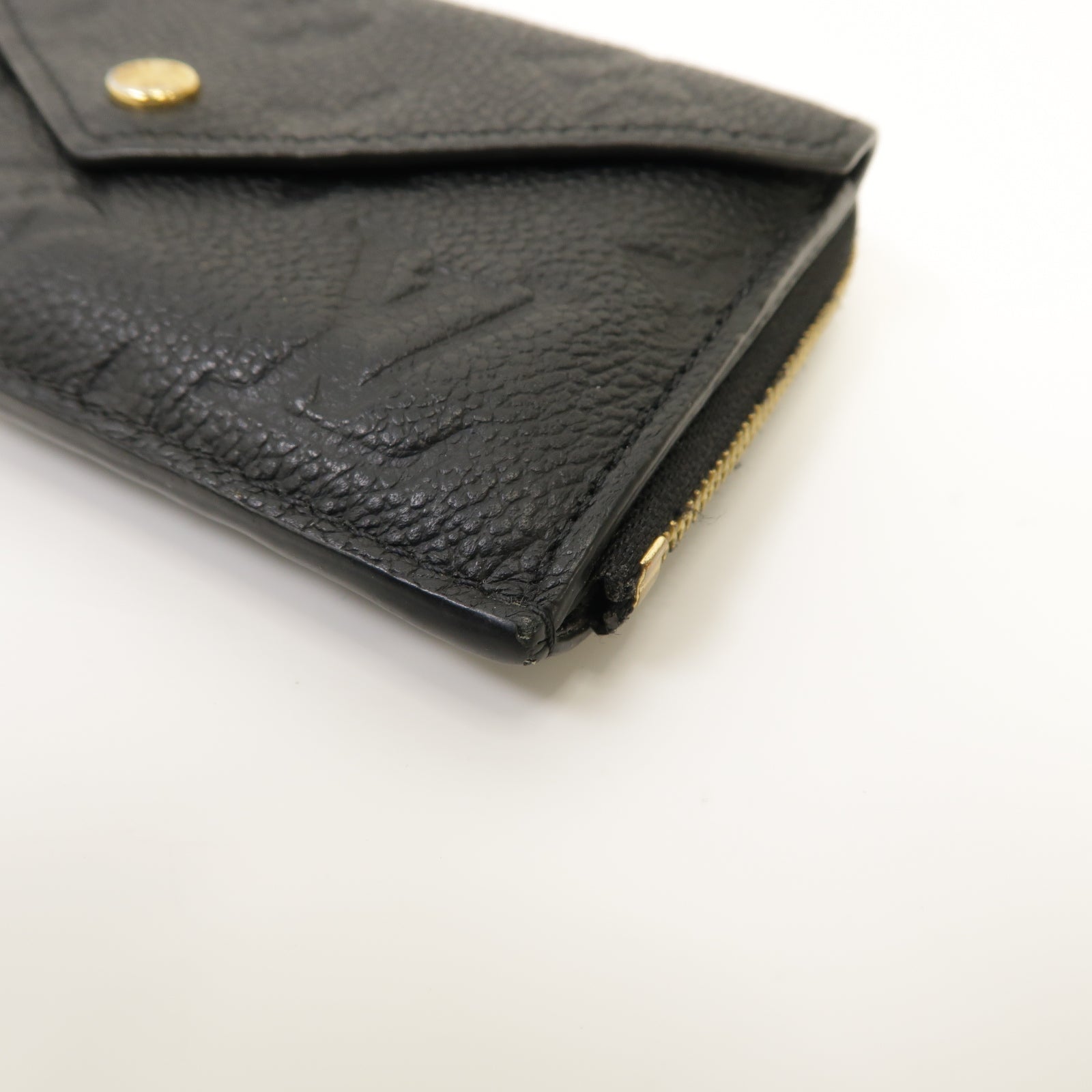 LOUIS VUITTON Monogram Empreinte Recto Verso金扣卡片套黑色