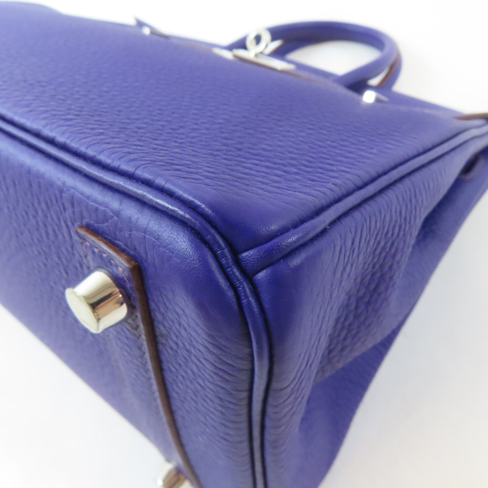 HERMES Togo皮革Birkin 25銀扣手挽袋Iris紫色