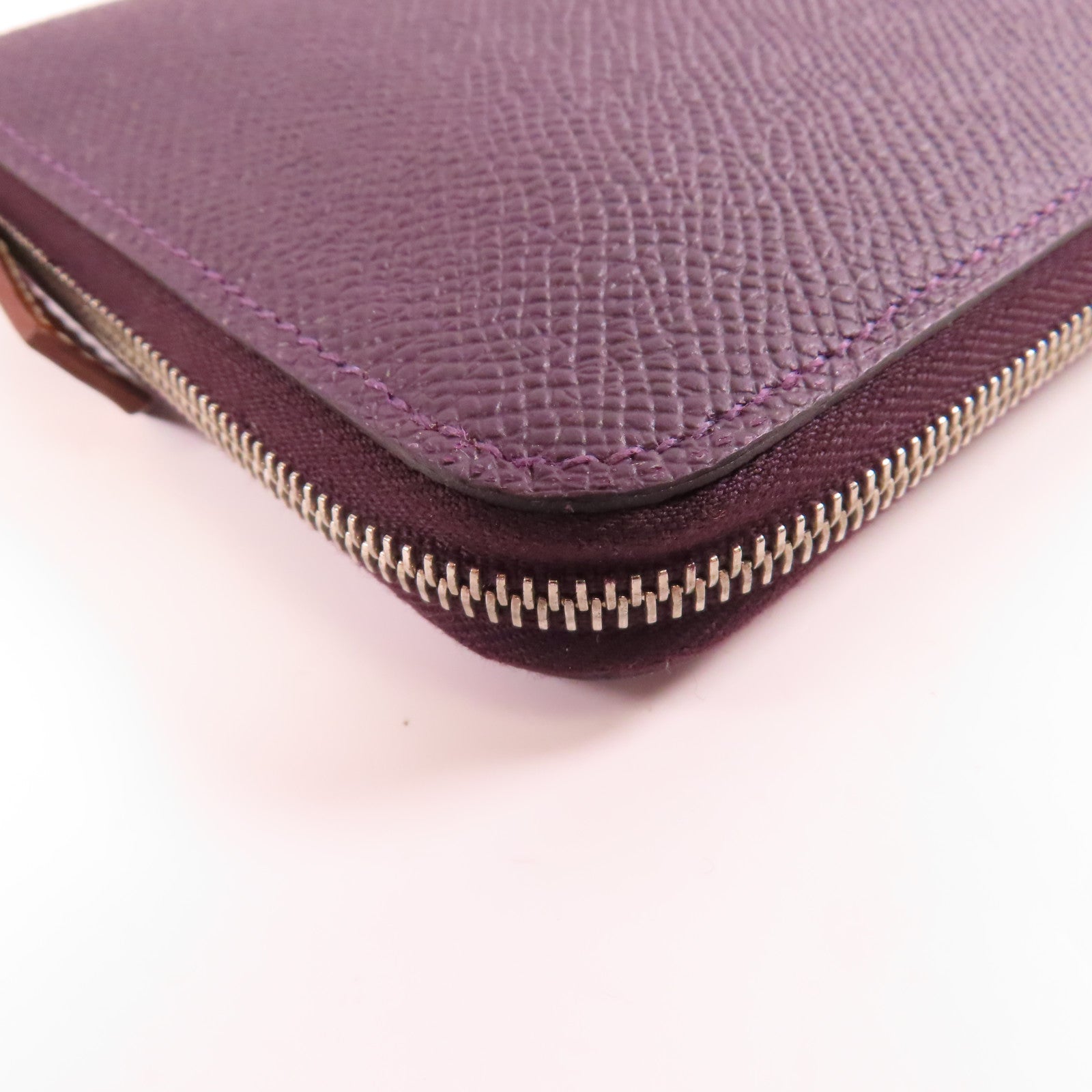 HERMES Epsom皮革Silk In Long Wallet銀扣長錢包55 Rouge H