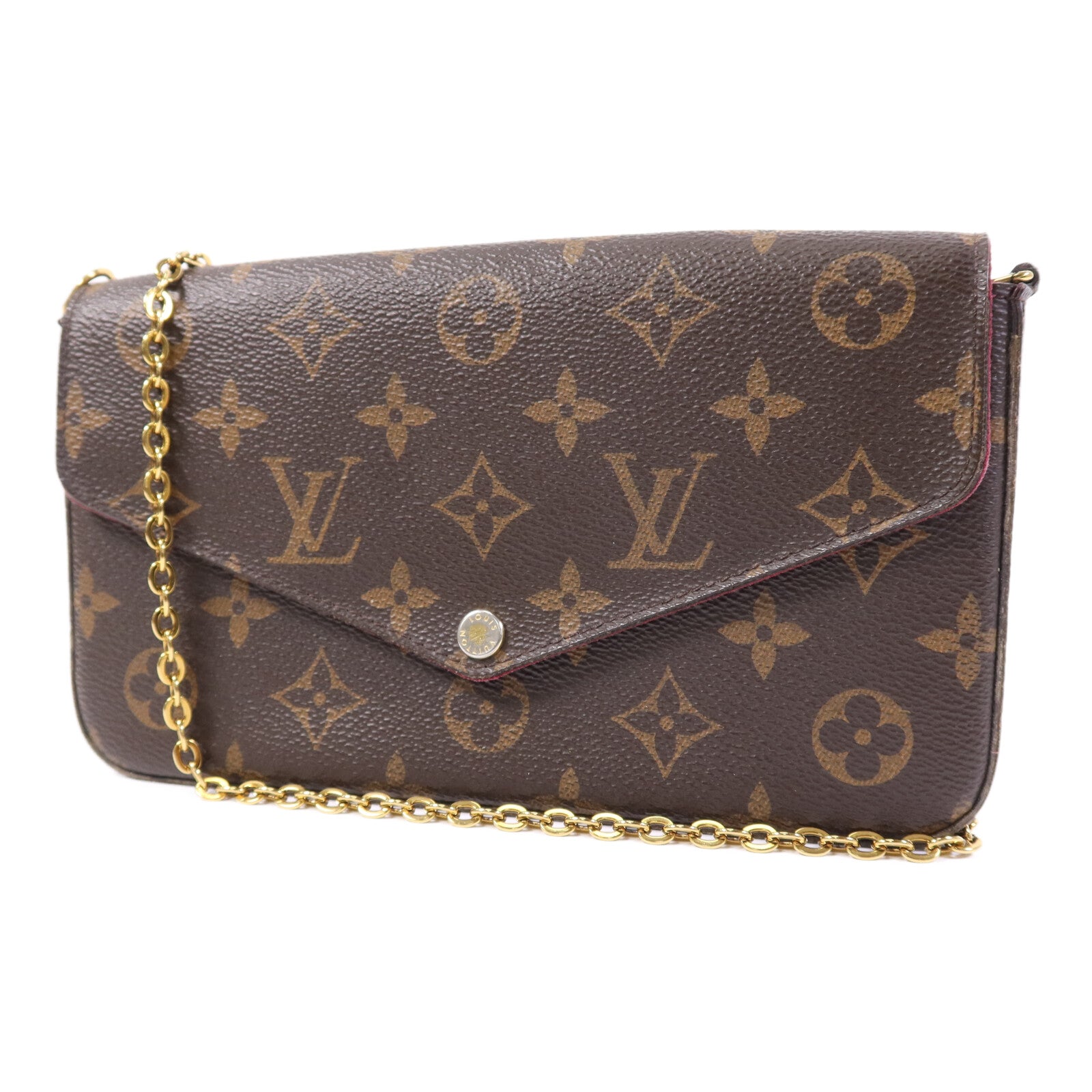 LOUIS VUITTON Monogram Pochette Felicie金扣鏈帶肩背袋