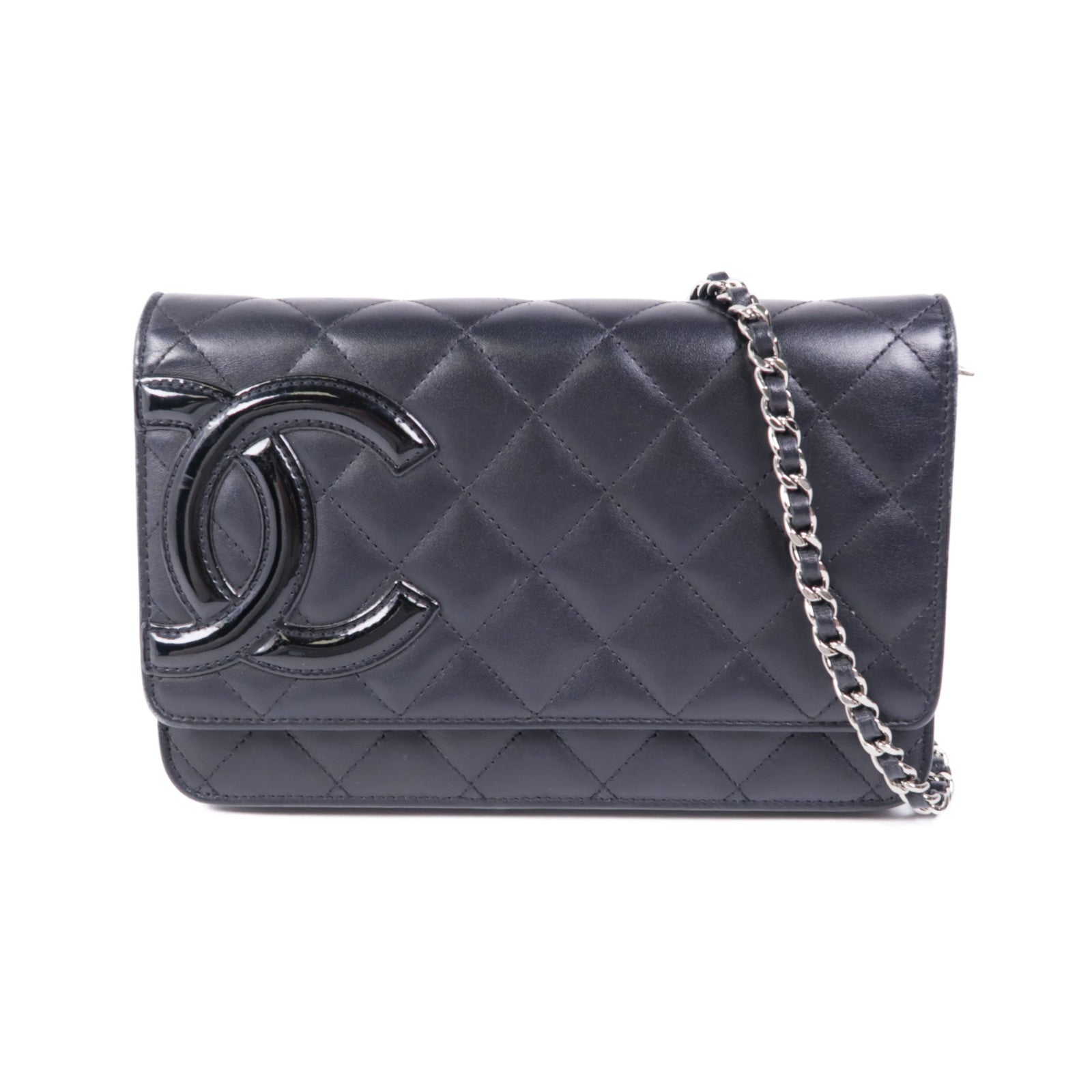 CHANEL【激減優惠】 牛皮皮革Cambon Wallet On Chain銀扣鏈帶肩背袋