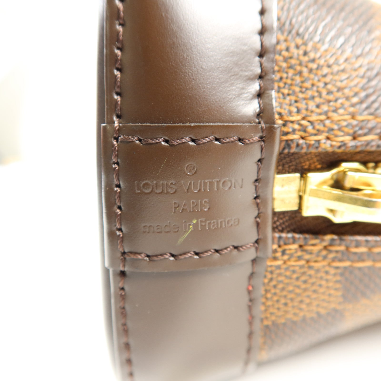 LOUIS VUITTON Damier Alma BB金扣手挽肩背兩用袋棕色