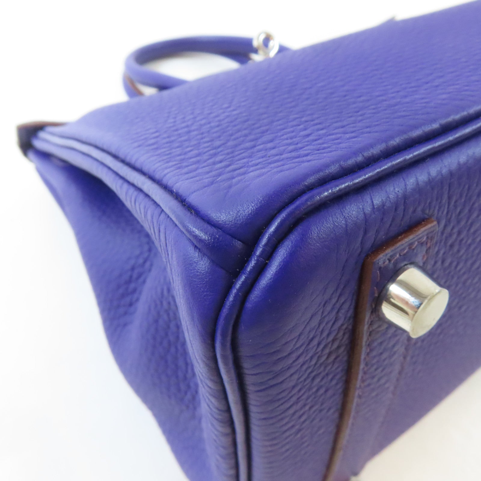 HERMES Togo皮革Birkin 25銀扣手挽袋Iris紫色