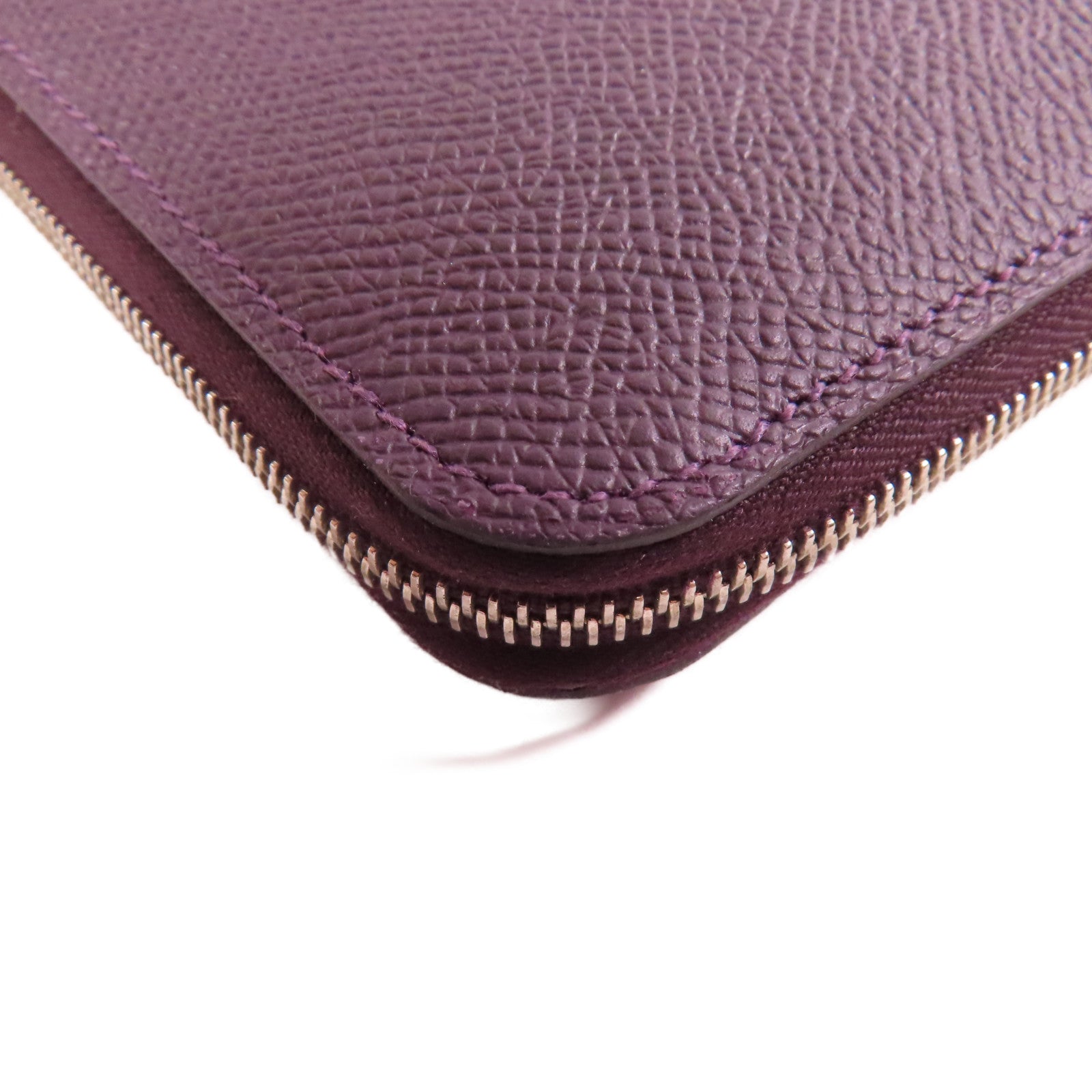 HERMES 【激減優惠】Epsom皮革Silk In Long Wallet銀扣長錢包55 Rouge H