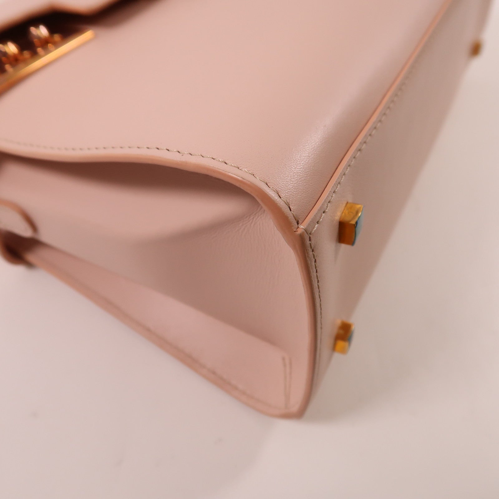 DELVAUX GHW Tempete MM 2 Way Shoulder Bag Calfskin Leather