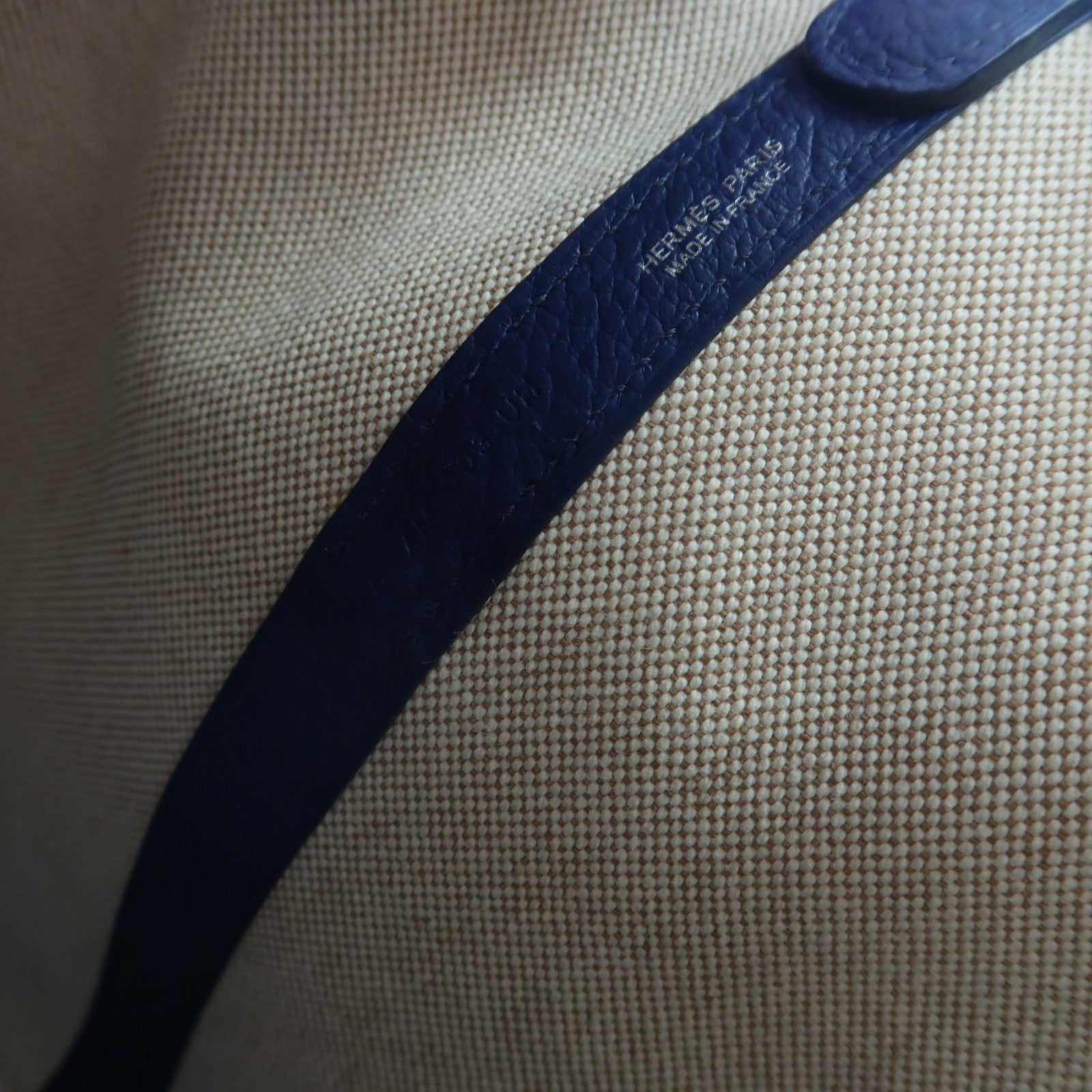 HERMES Toile H Garden Party PM Pocket銀扣手挽肩背兩用袋Bleu Saphir