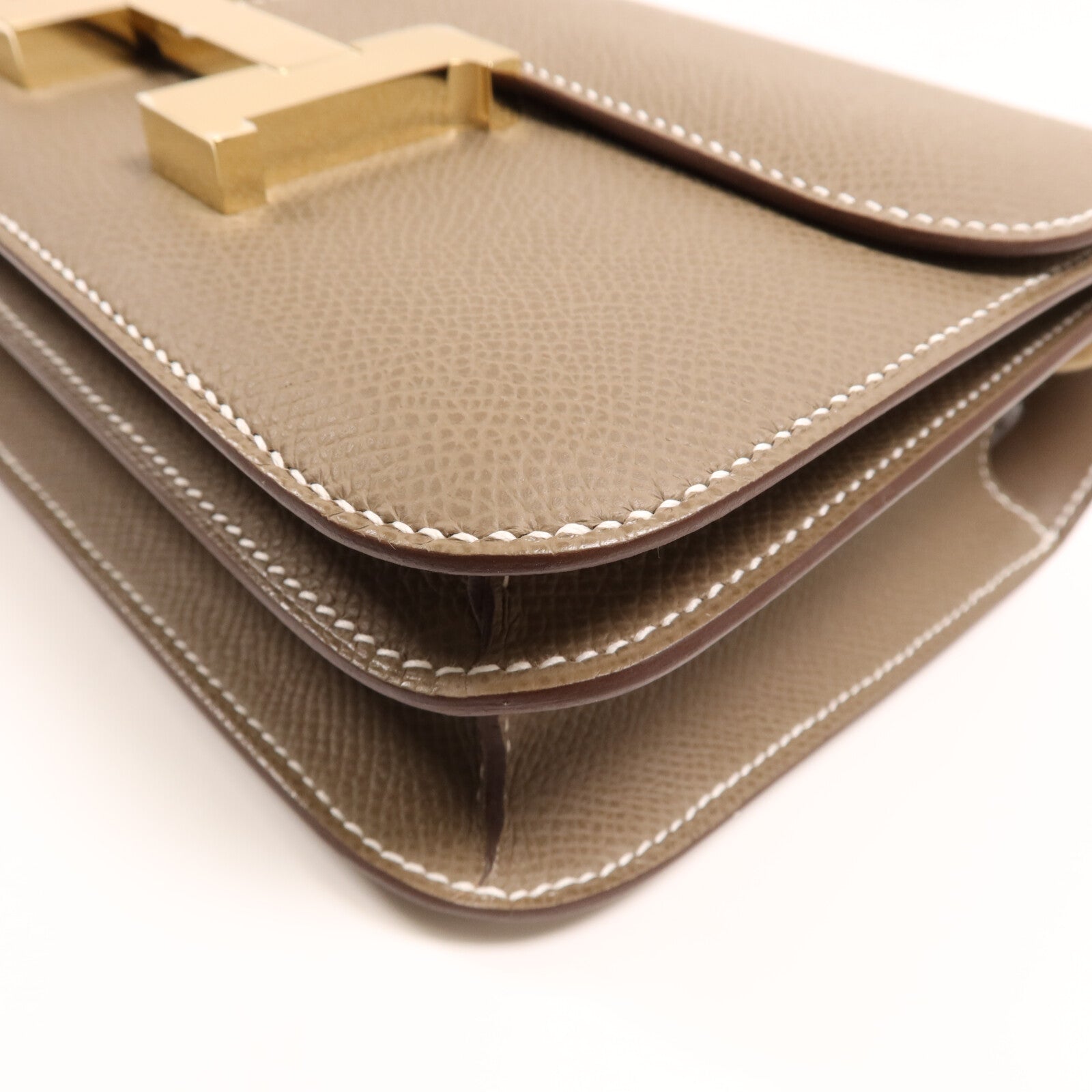 HERMES Epsom皮革Constance Mini金扣肩背袋Etoupe