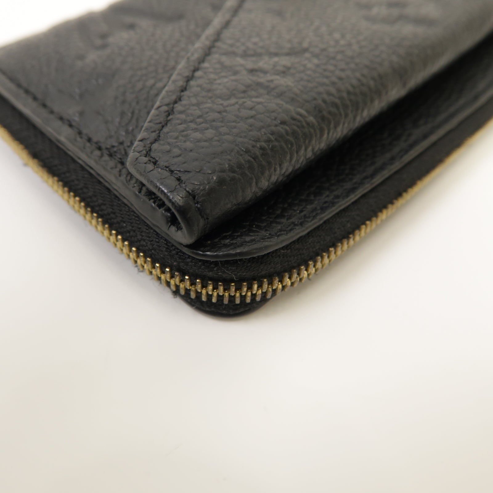 LOUIS VUITTON Monogram Empreinte Recto Verso金扣卡片套黑色