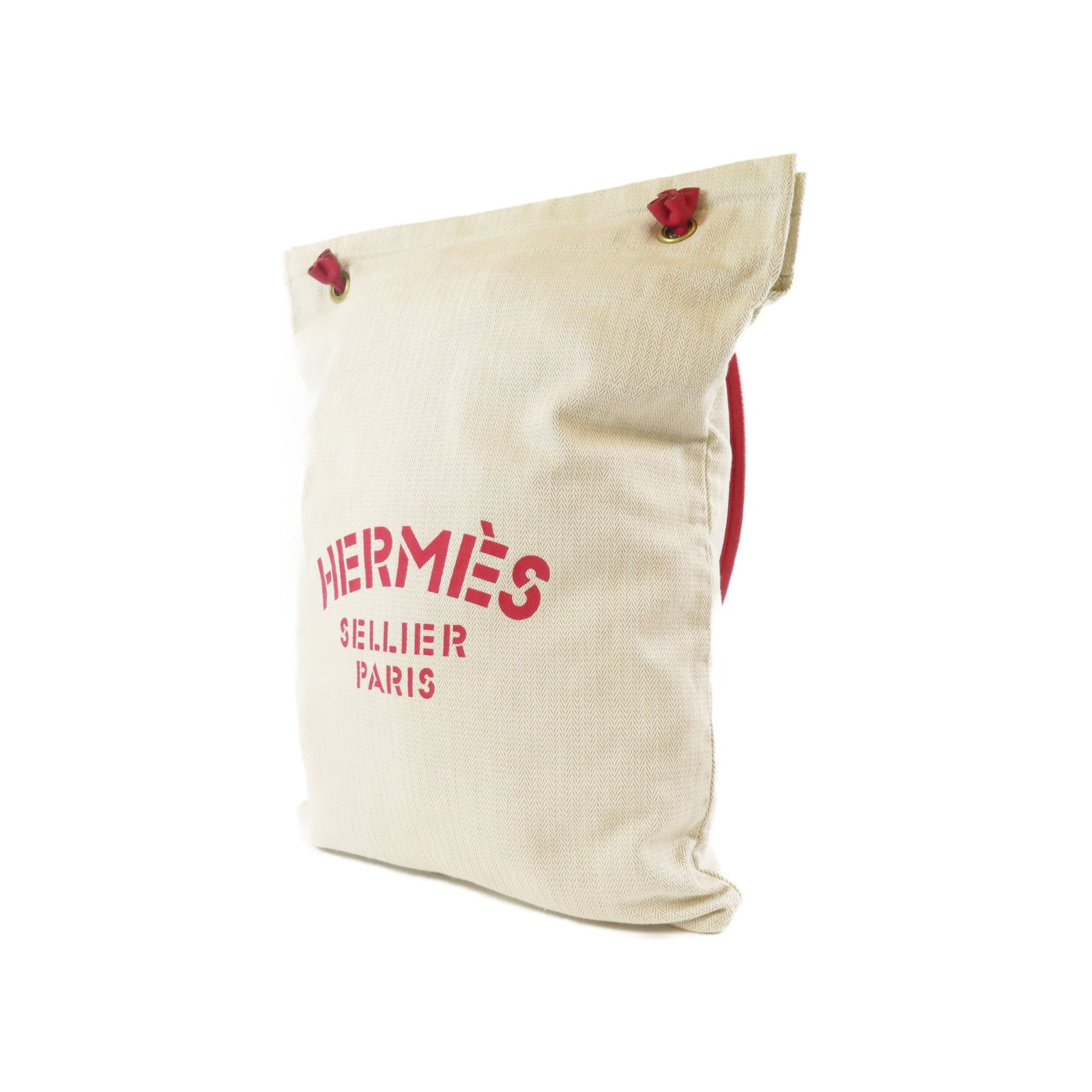 HERMES 【激減優惠】帆布Aline金扣肩背袋米色