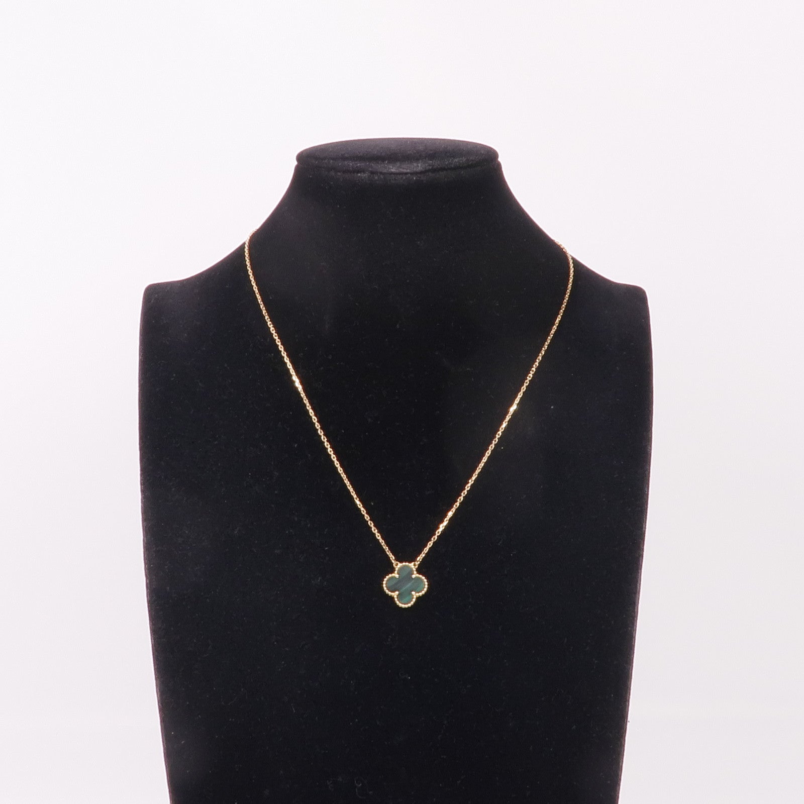 Van Cleef & Arpels 18K黃金Vintage Alhambra Pendant孔雀石項鍊