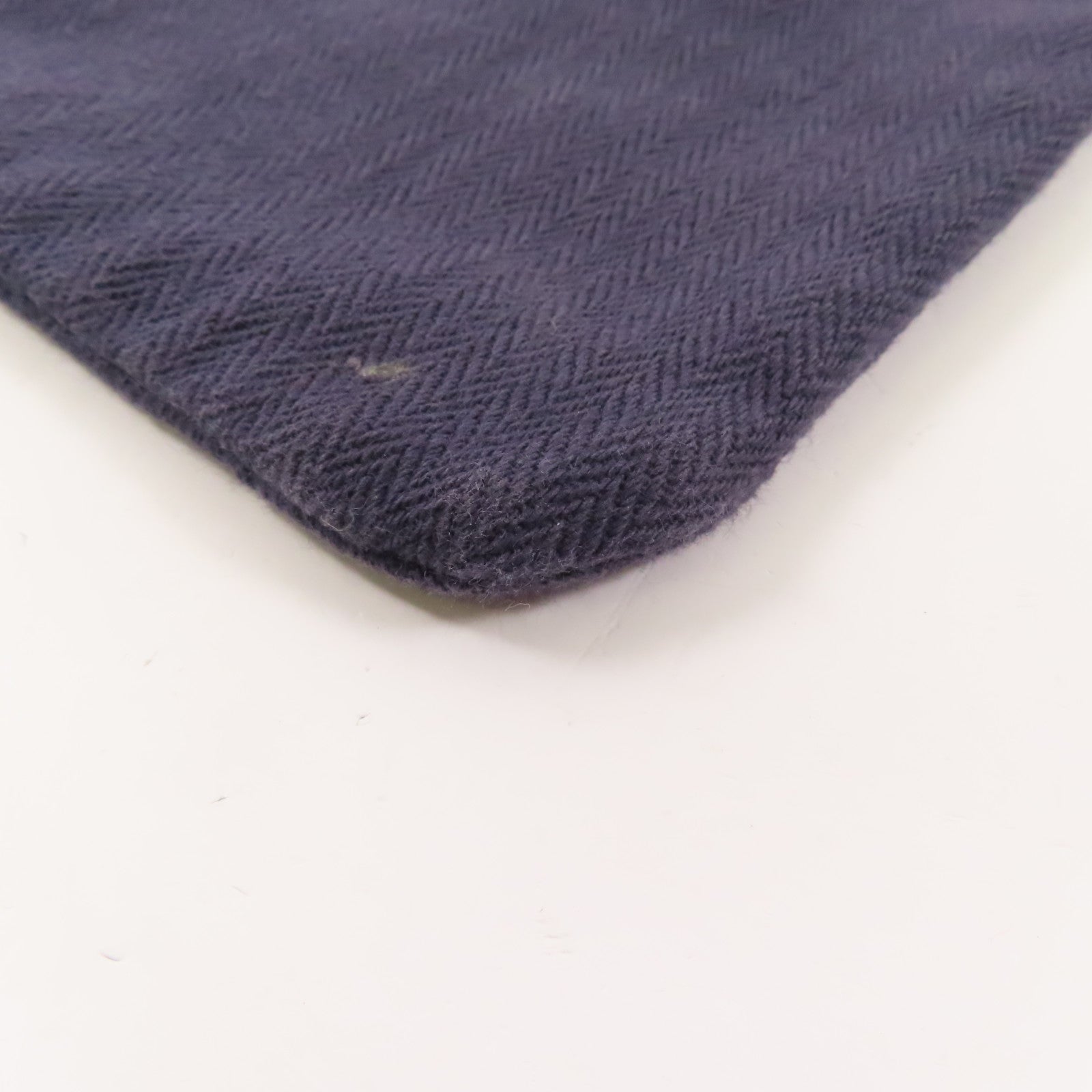 HERMES 棉質/牛皮皮革Aline銀扣肩背袋深藍色