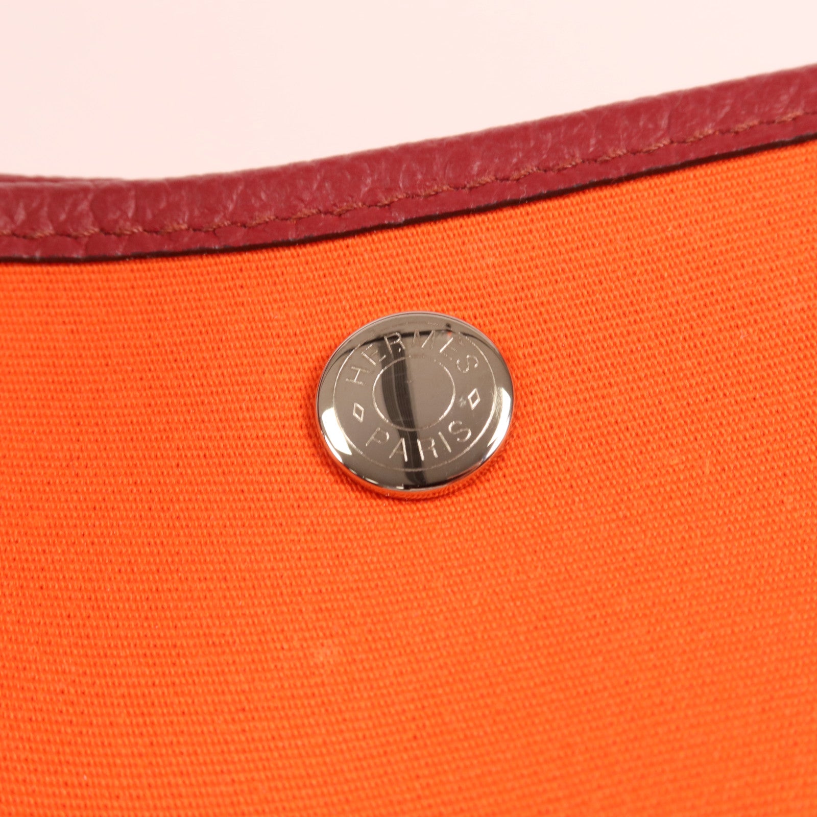 HERMES 帆布Garden Party PM銀扣手挽袋