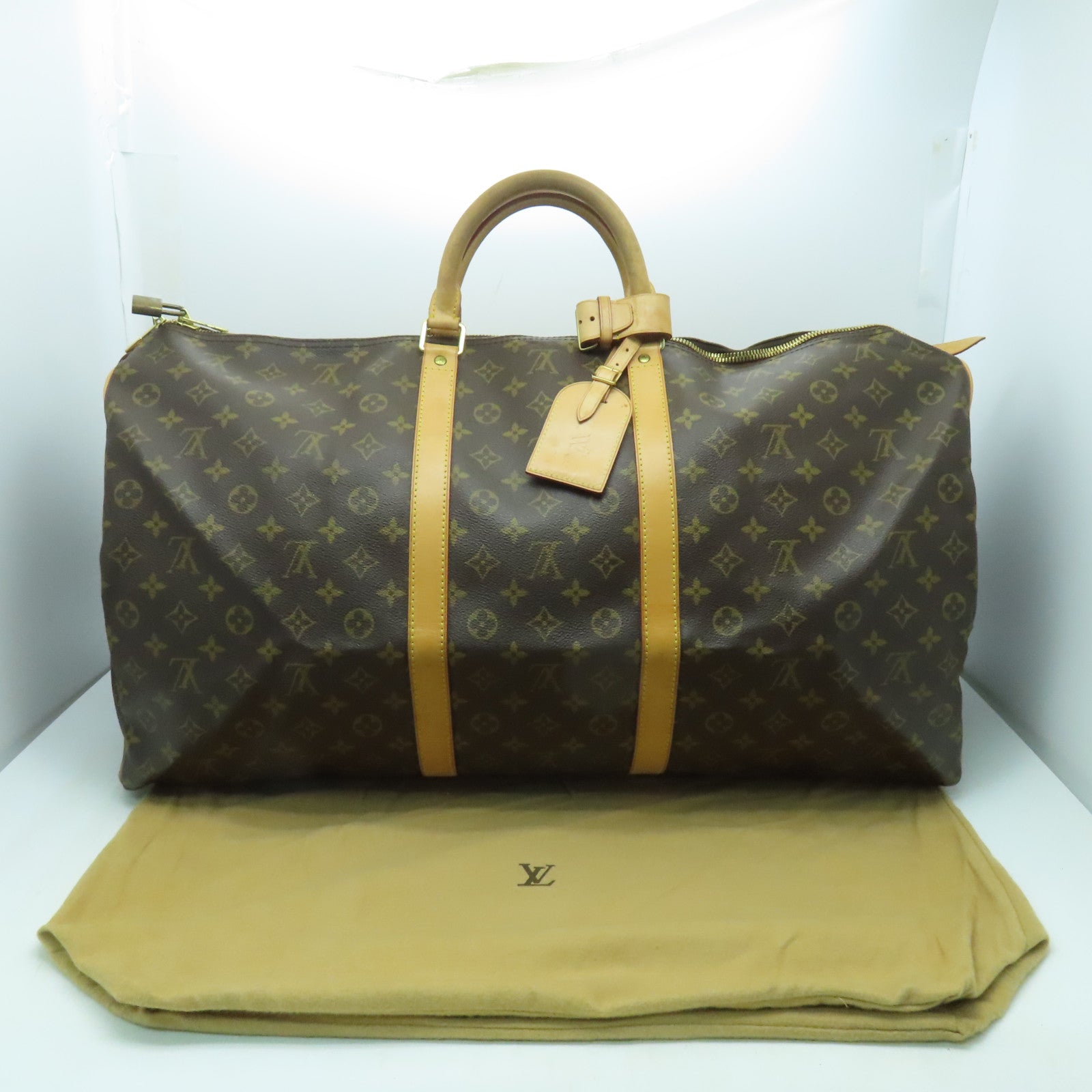 LOUIS VUITTON 【激減優惠】Monogram Keepall 60金扣手挽袋啡色