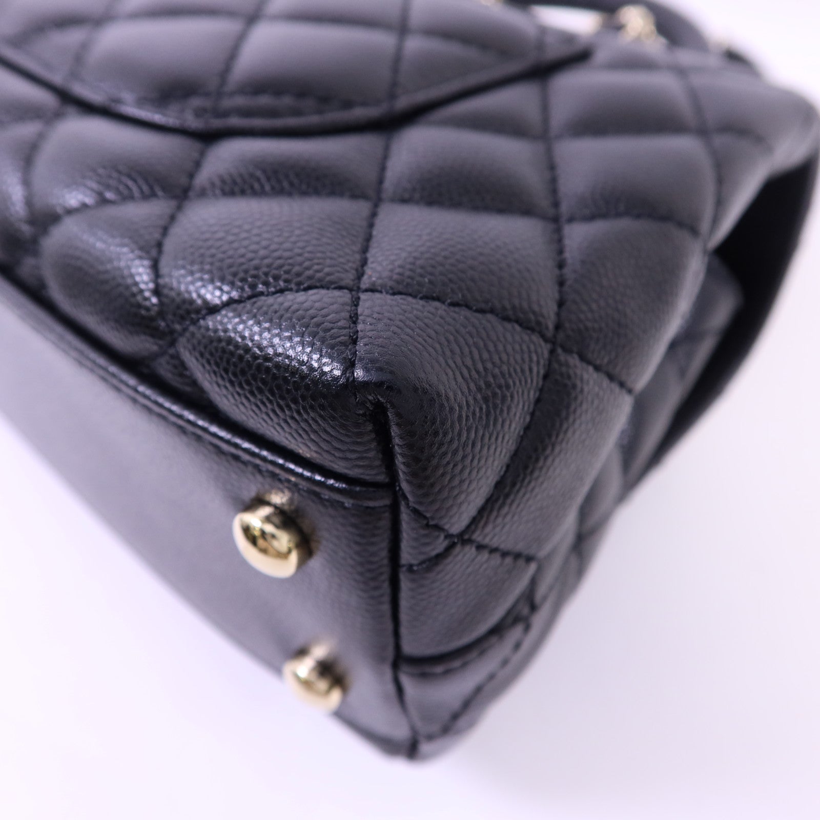 CHANEL 牛皮皮革Coco Handle Small金扣手挽肩背兩用袋