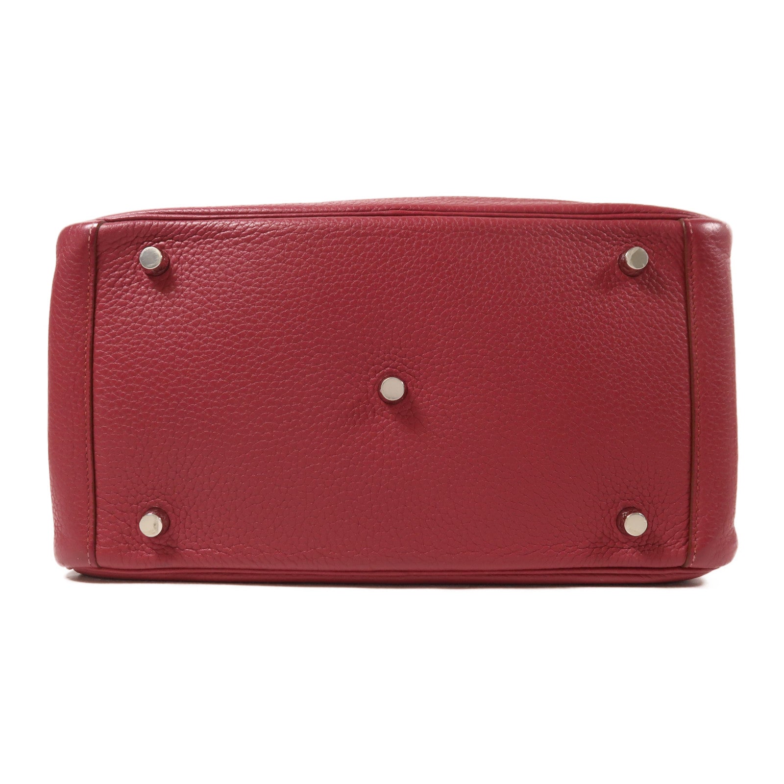 HERMES Clemence皮革Lindy 30銀扣手挽肩背兩用袋Rubis