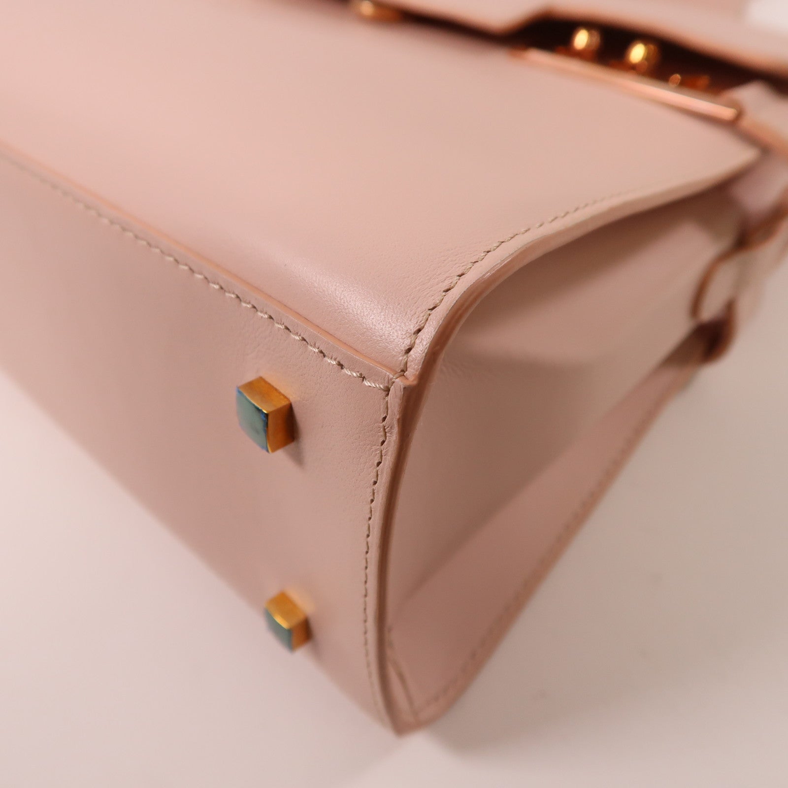 DELVAUX GHW Tempete MM 2 Way Shoulder Bag Calfskin Leather