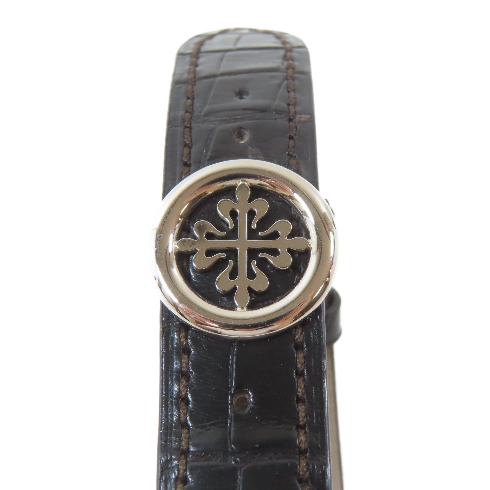 PATEK PHILIPPE Calatrava18K白金自動機芯手錶黑色