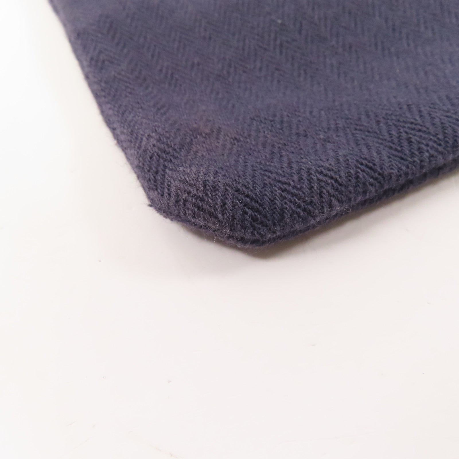 HERMES 棉質/牛皮皮革Aline銀扣肩背袋深藍色