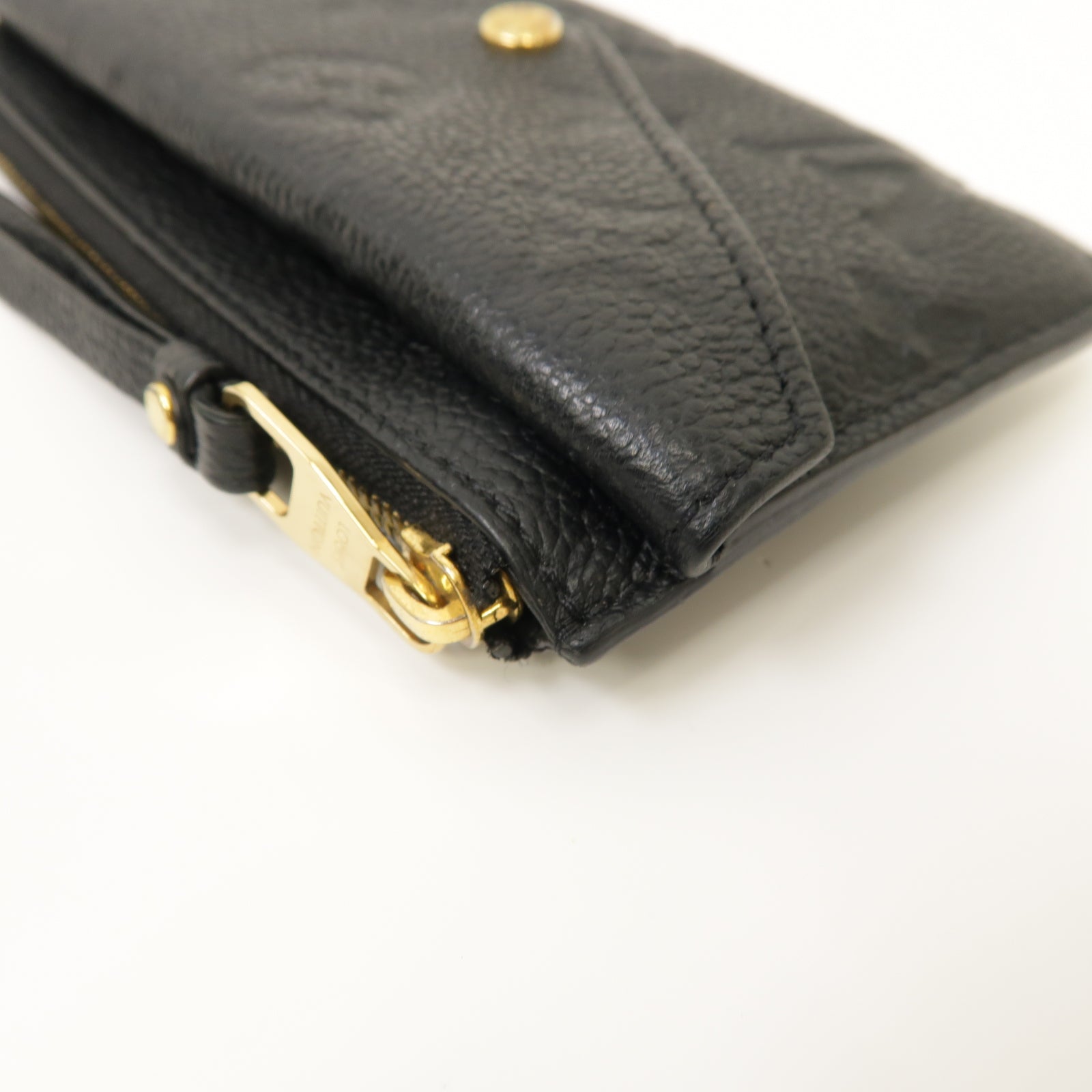 LOUIS VUITTON Monogram Empreinte Recto Verso金扣卡片套黑色