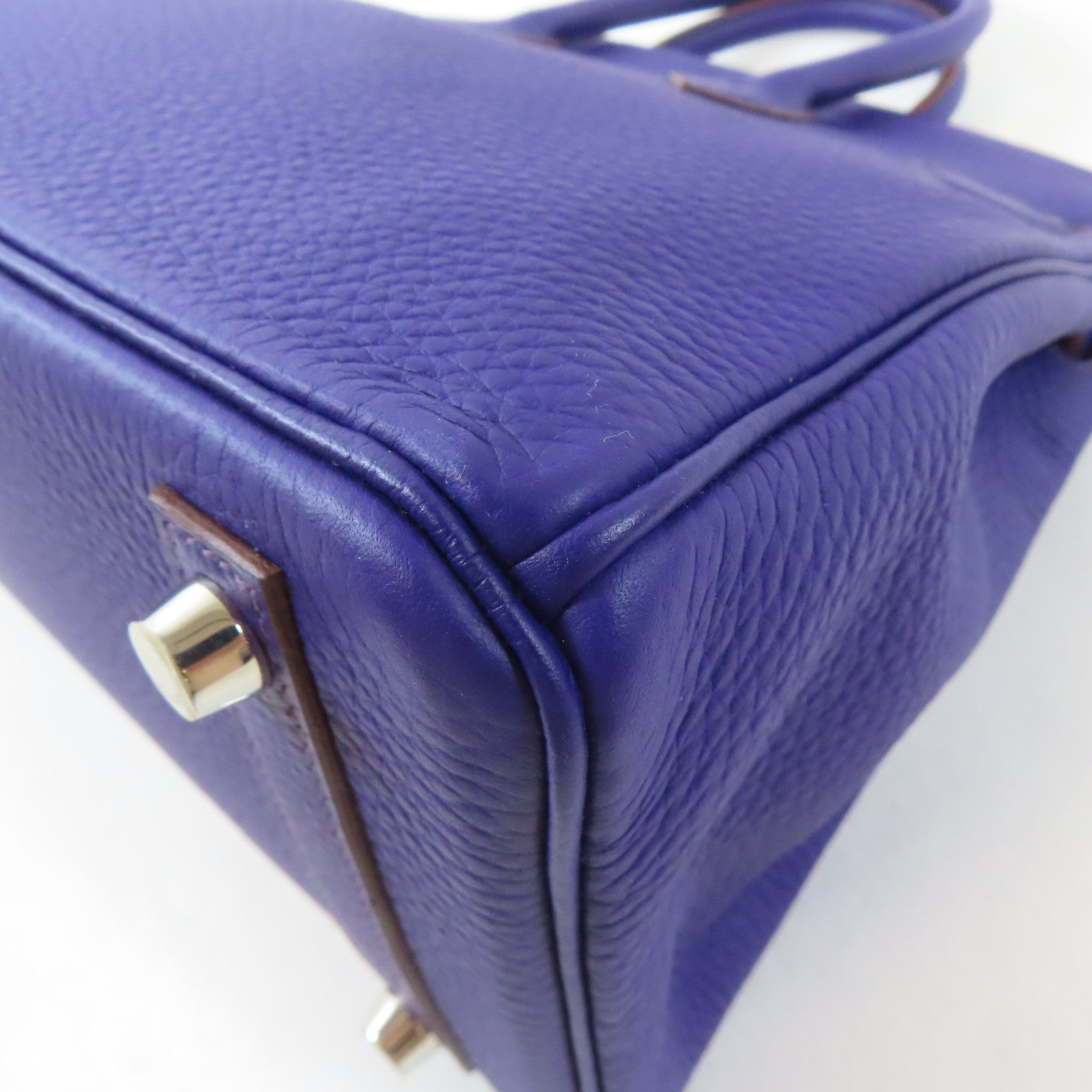 HERMES Togo皮革Birkin 25銀扣手挽袋Iris紫色