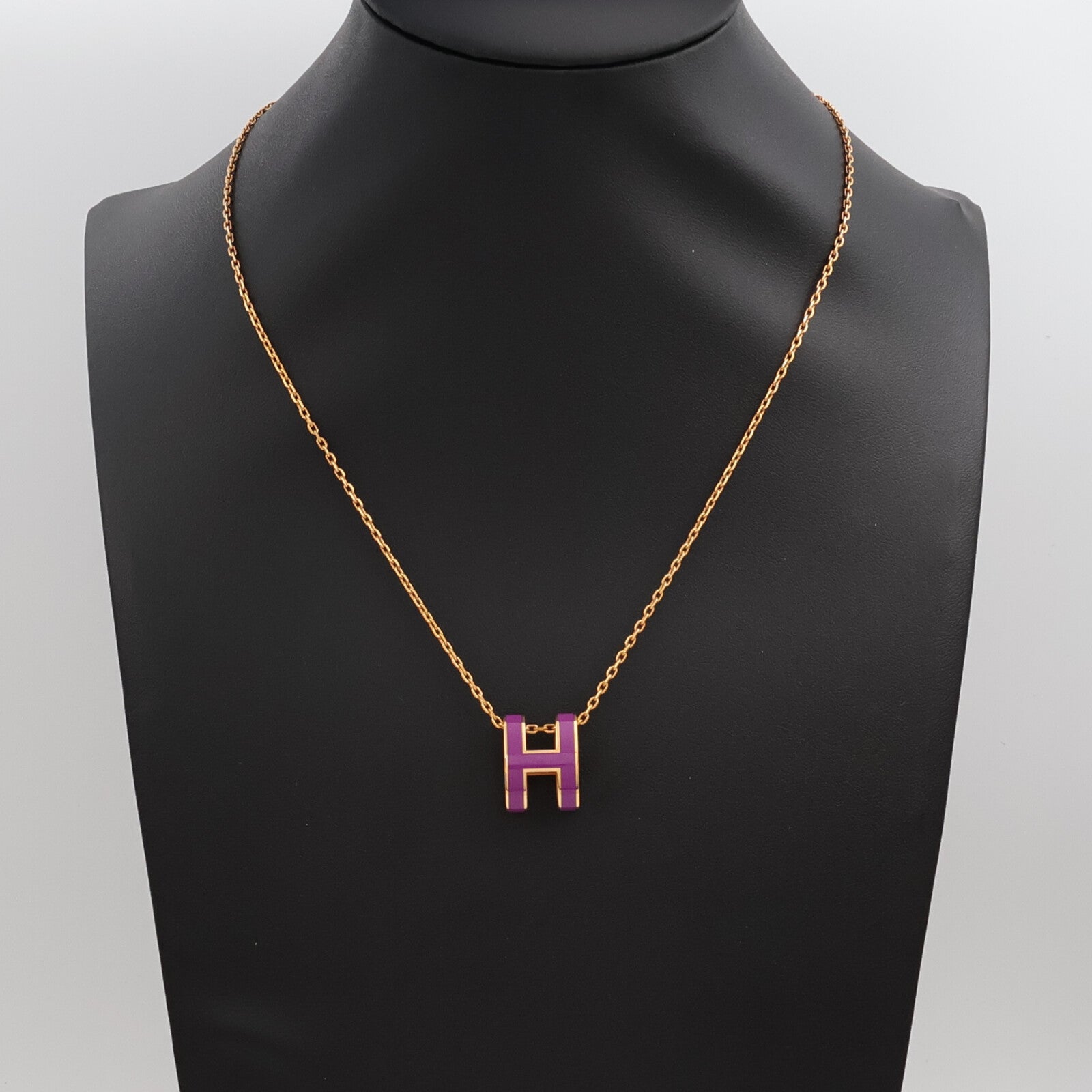 HERMES 金屬/琺瑯Pop H項鍊Anemone