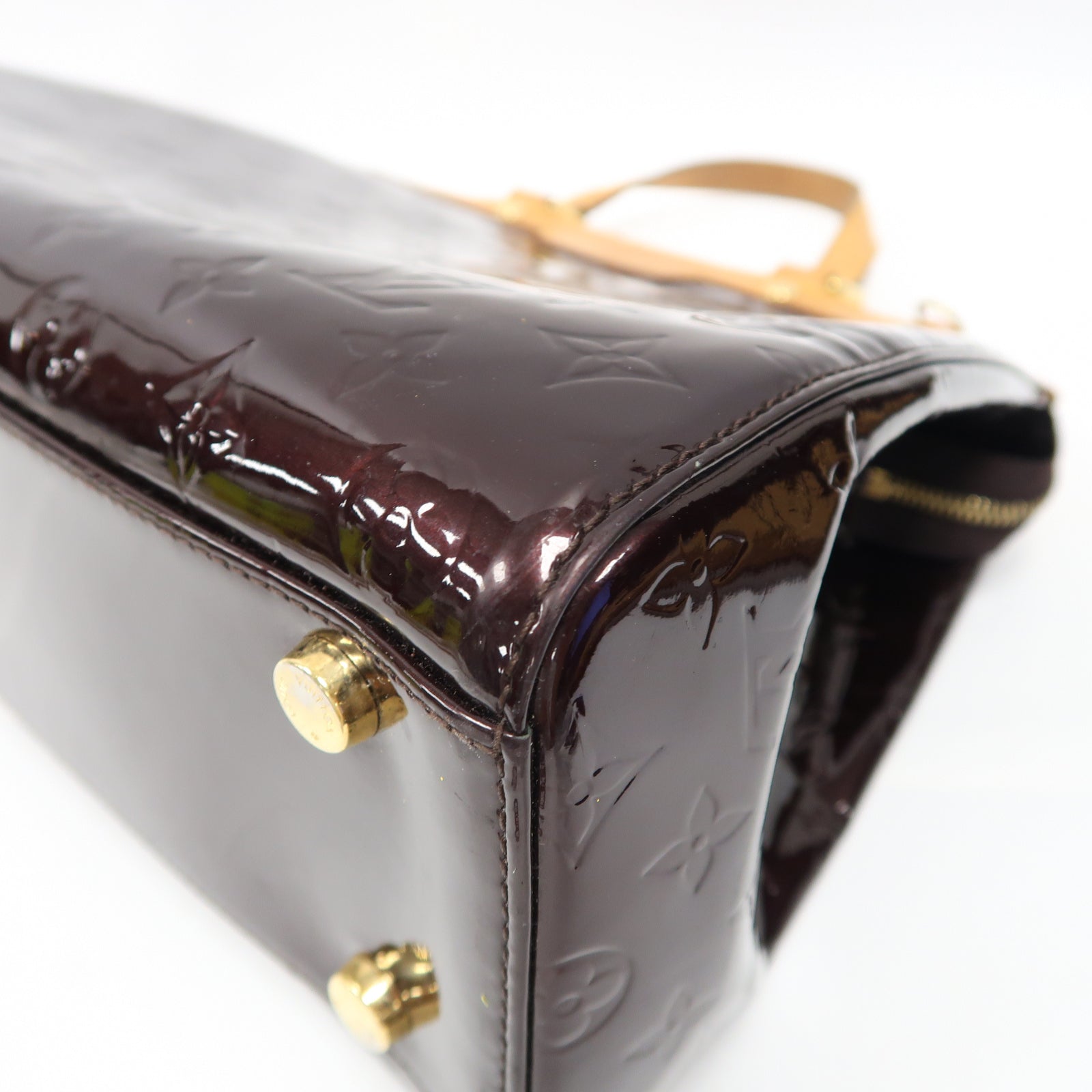 LOUIS VUITTON 【激減優惠】Monogram Vernis Brea GM金扣手挽肩背兩用袋酒紅色