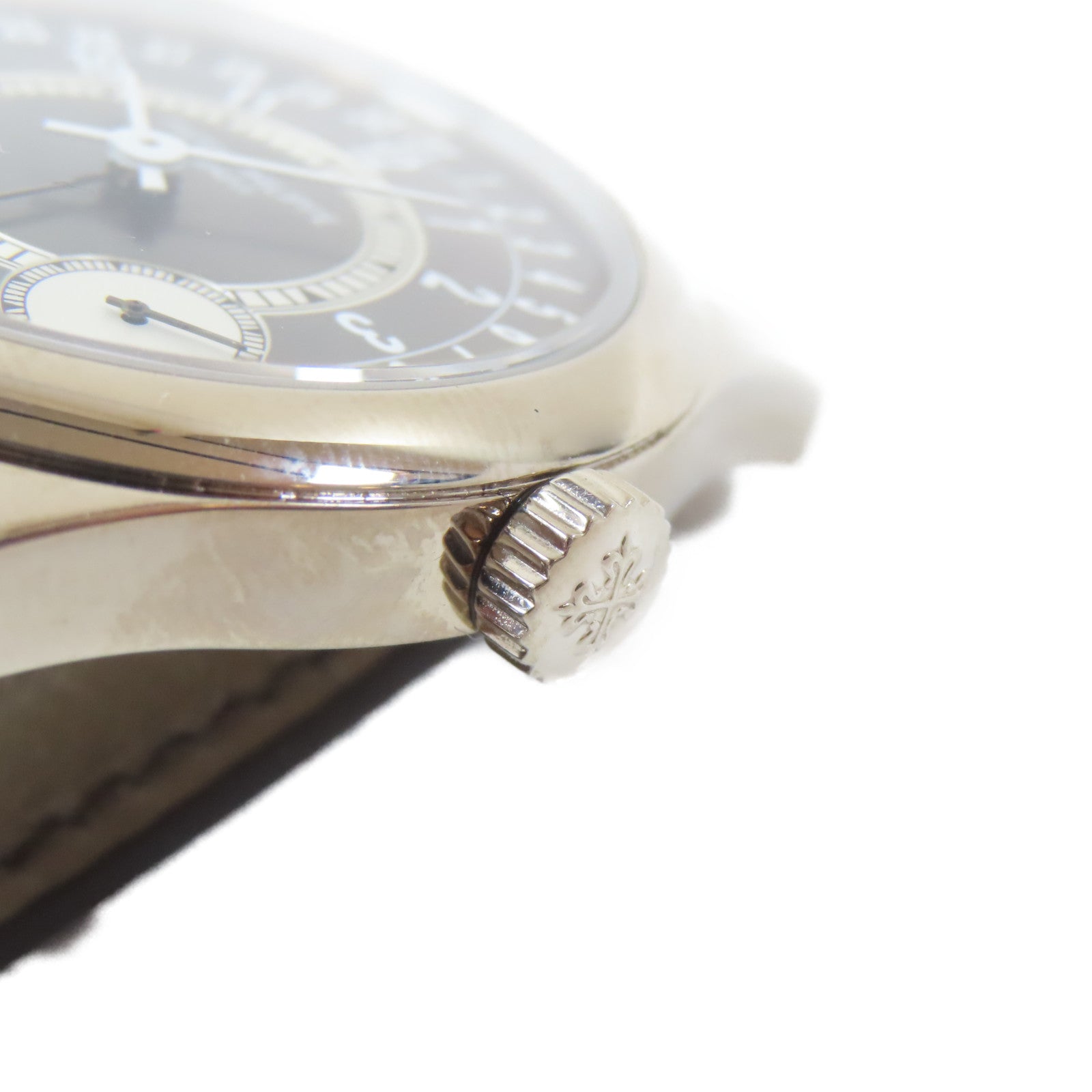 PATEK PHILIPPE Calatrava18K白金自動機芯手錶黑色