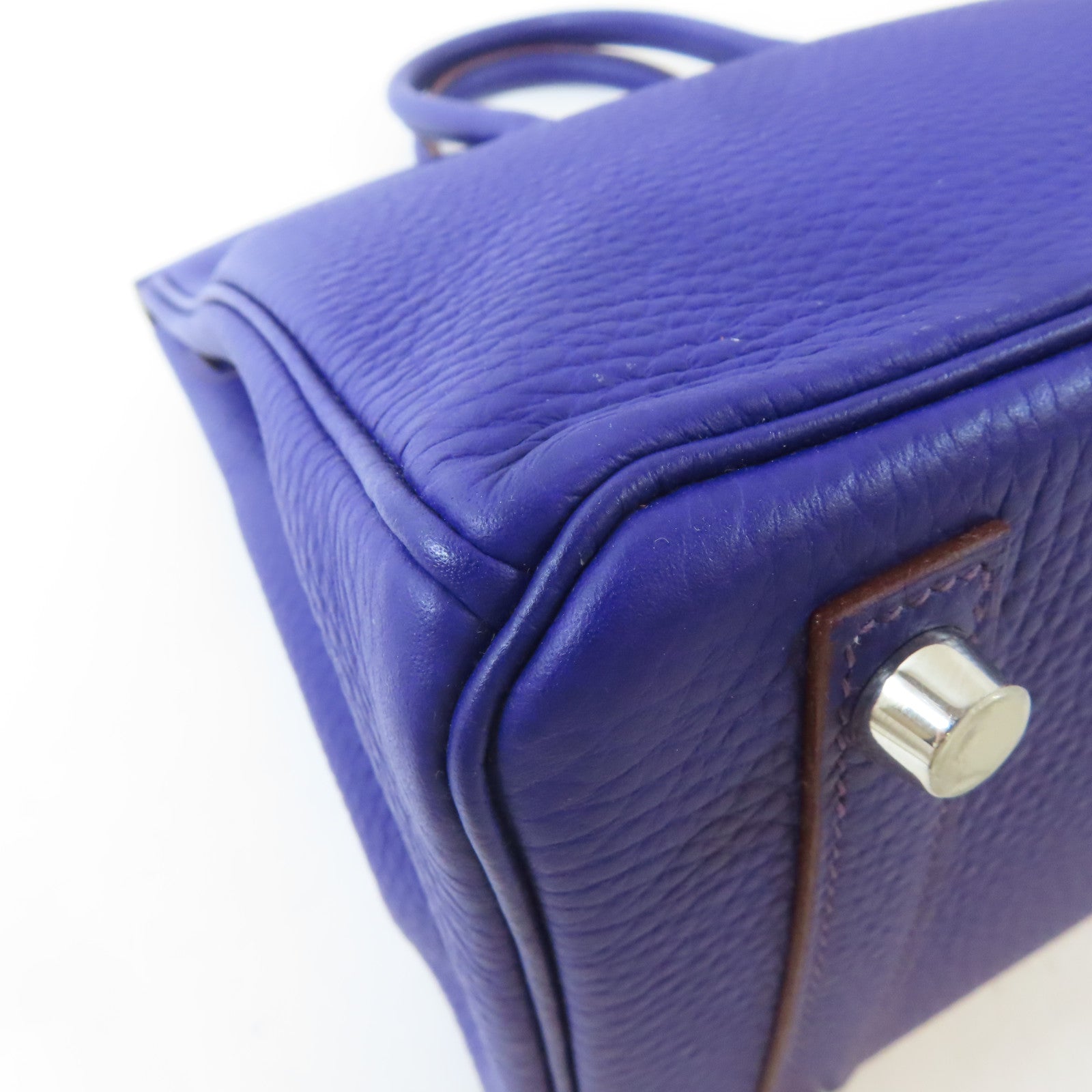 HERMES Togo皮革Birkin 25銀扣手挽袋Iris紫色