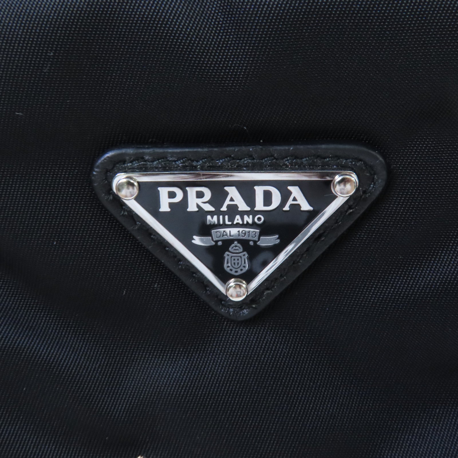 PRADA 尼龍2Way Shoulder Bag銀扣手挽肩背兩用袋黑色