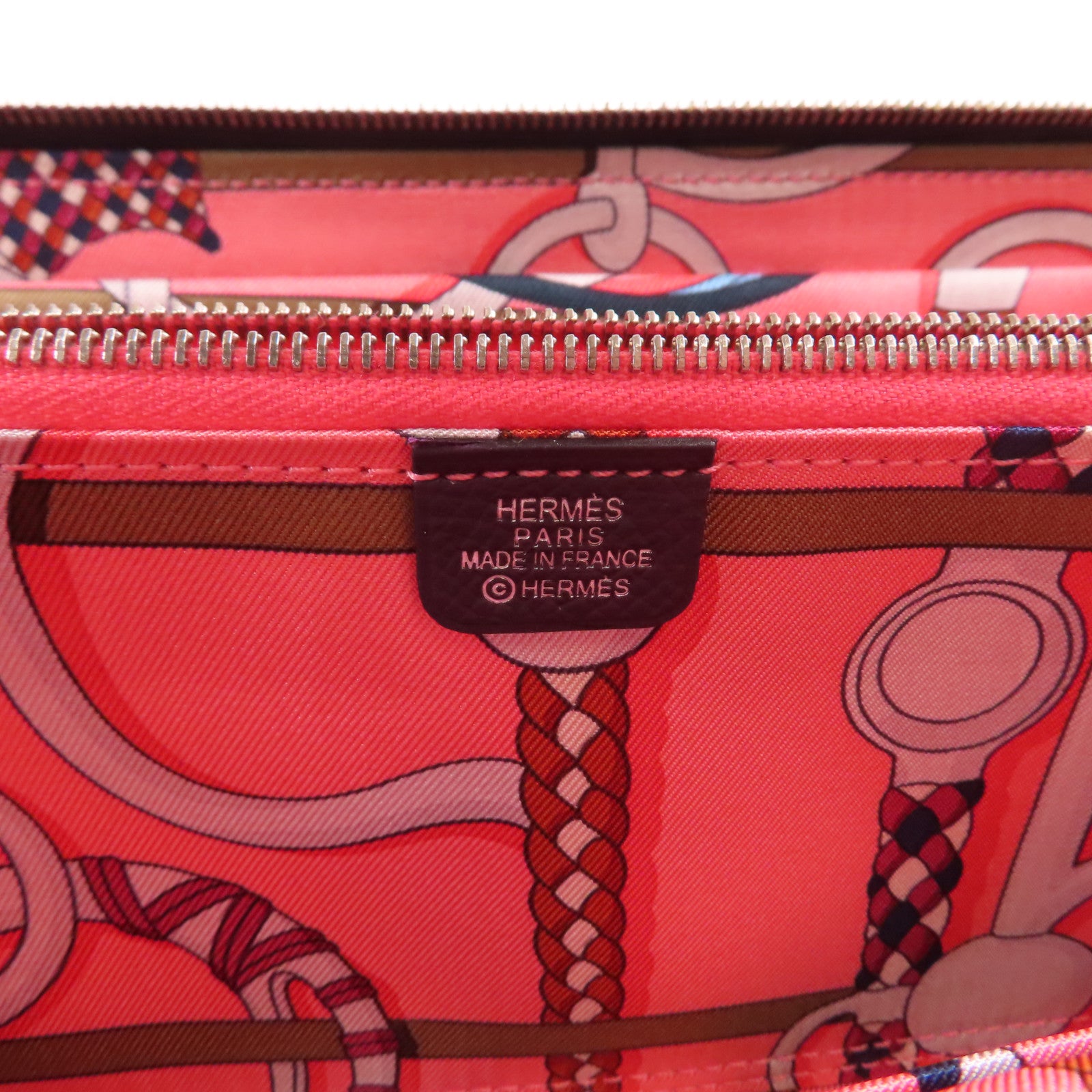 HERMES 【激減優惠】Epsom皮革Silk In Long Wallet銀扣長錢包55 Rouge H