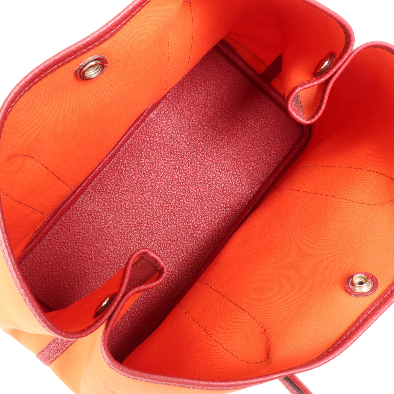 HERMES 帆布Garden Party PM銀扣手挽袋