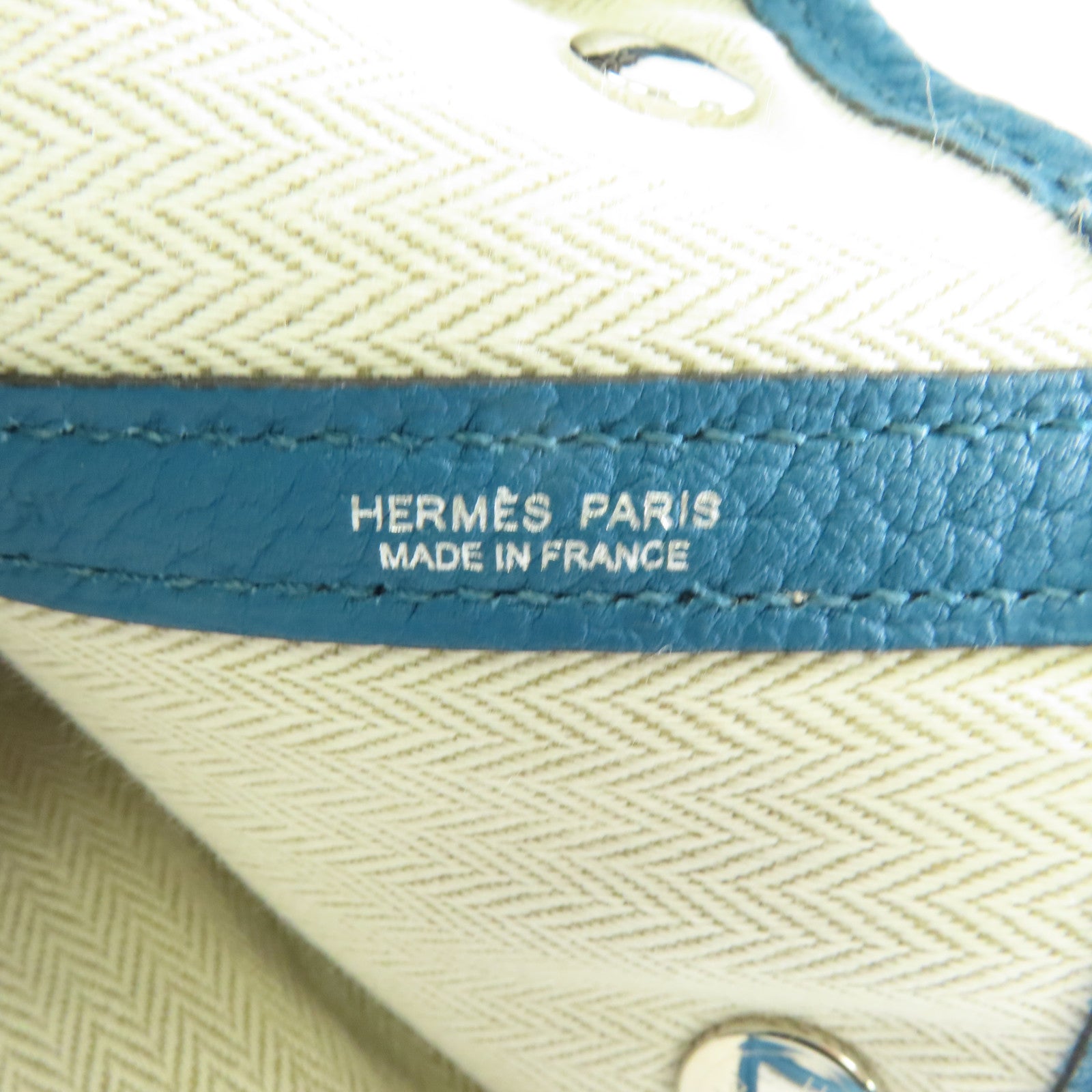 HERMES Negonda皮革Garden Party PM銀扣手挽袋Cobalt藍色