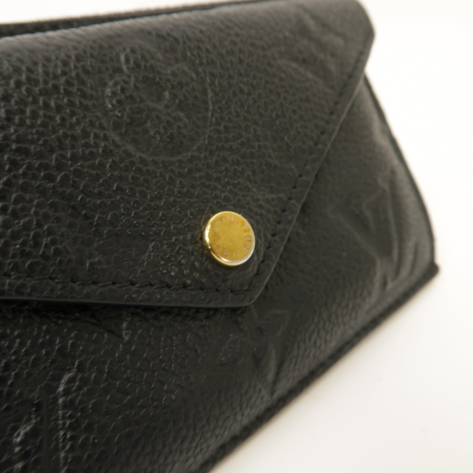 LOUIS VUITTON Monogram Empreinte Recto Verso金扣卡片套黑色