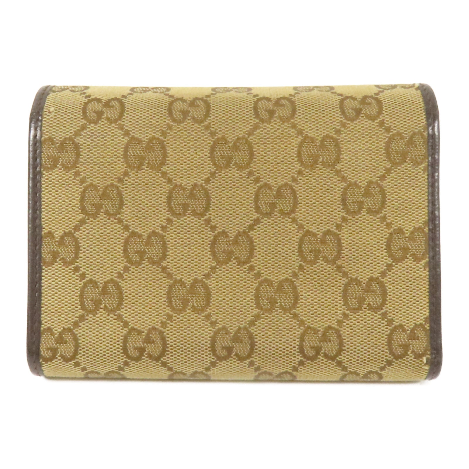 GUCCI 帆布Tri-Fold Wallet金扣錢包