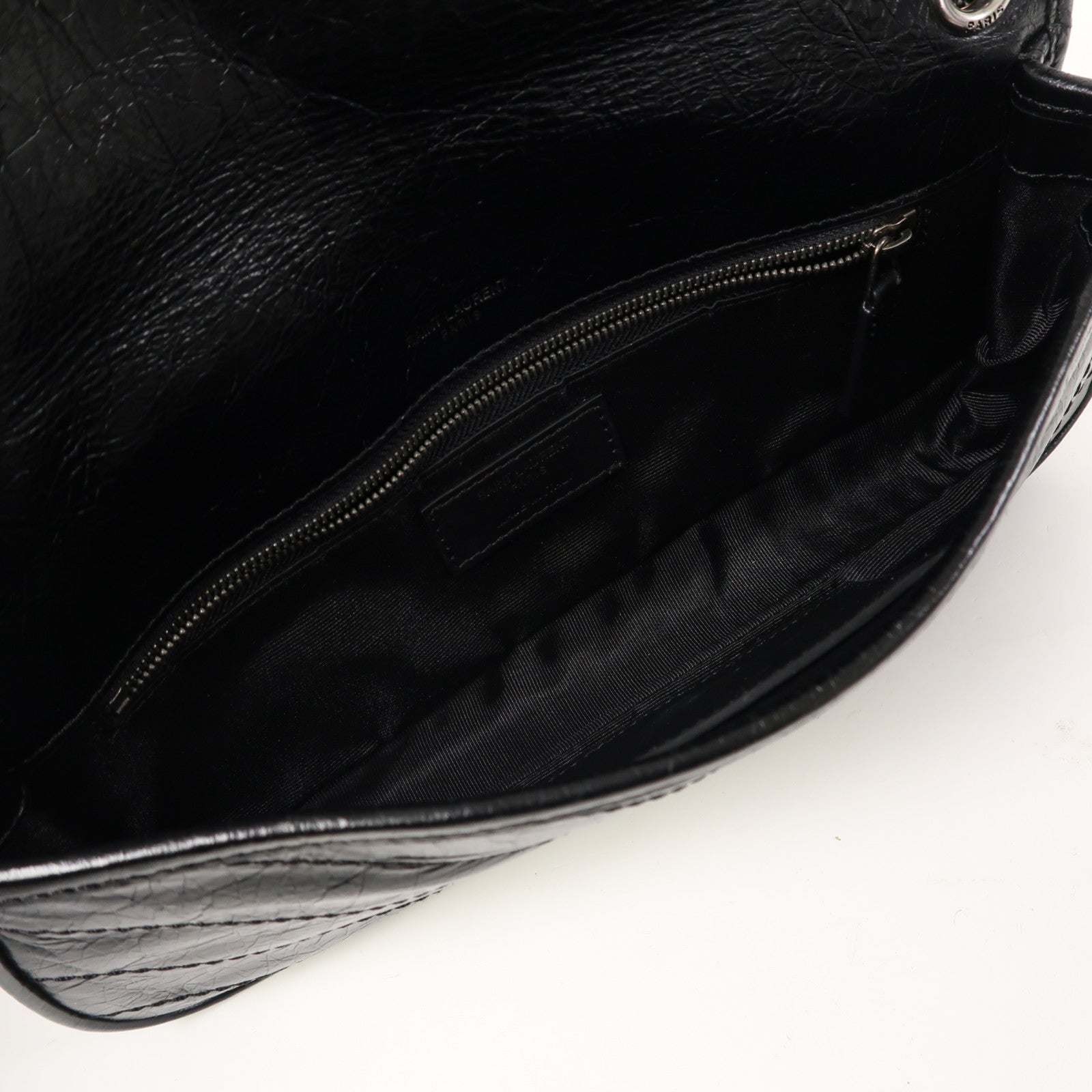 SAINT LAURENT 牛皮皮革Niki Bag銀扣鏈帶肩背袋黑色