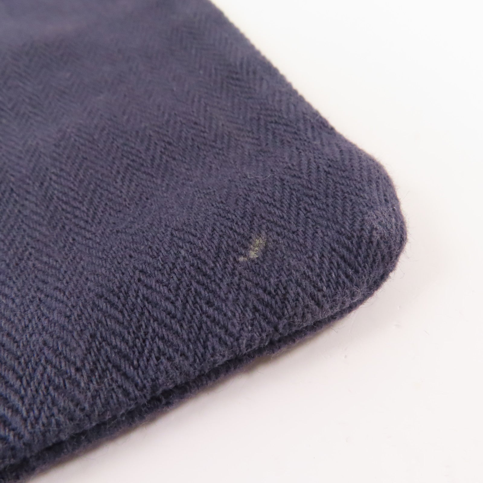 HERMES 棉質/牛皮皮革Aline銀扣肩背袋深藍色