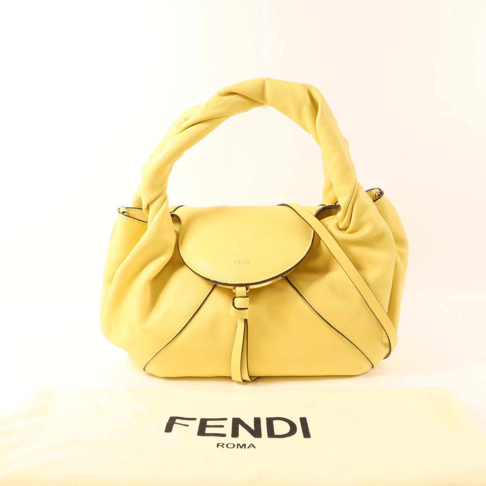 FENDI 牛皮皮革Spy Small金扣手挽肩背兩用袋