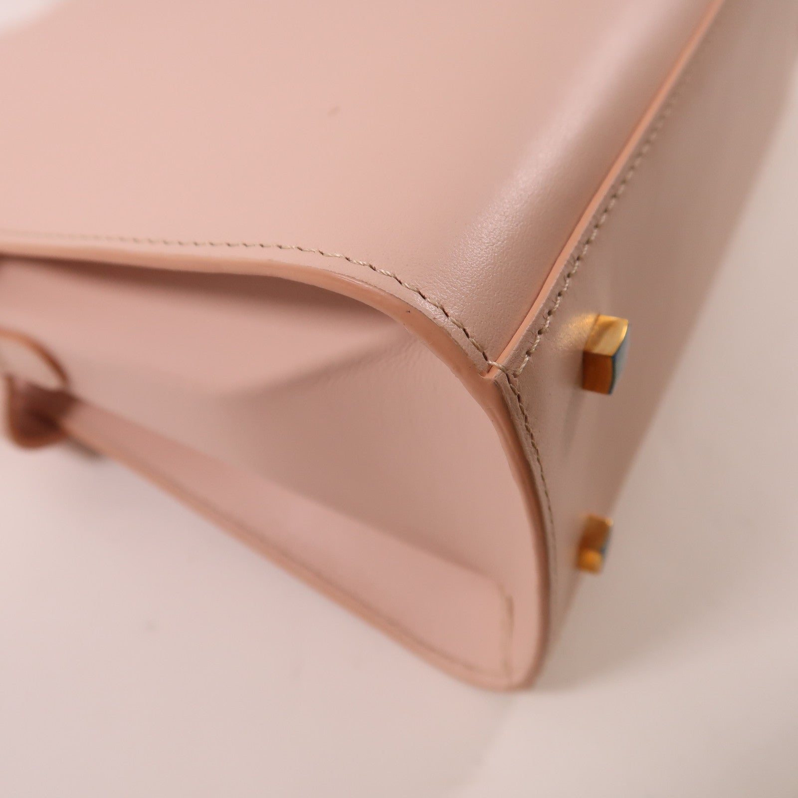 DELVAUX GHW Tempete MM 2 Way Shoulder Bag Calfskin Leather