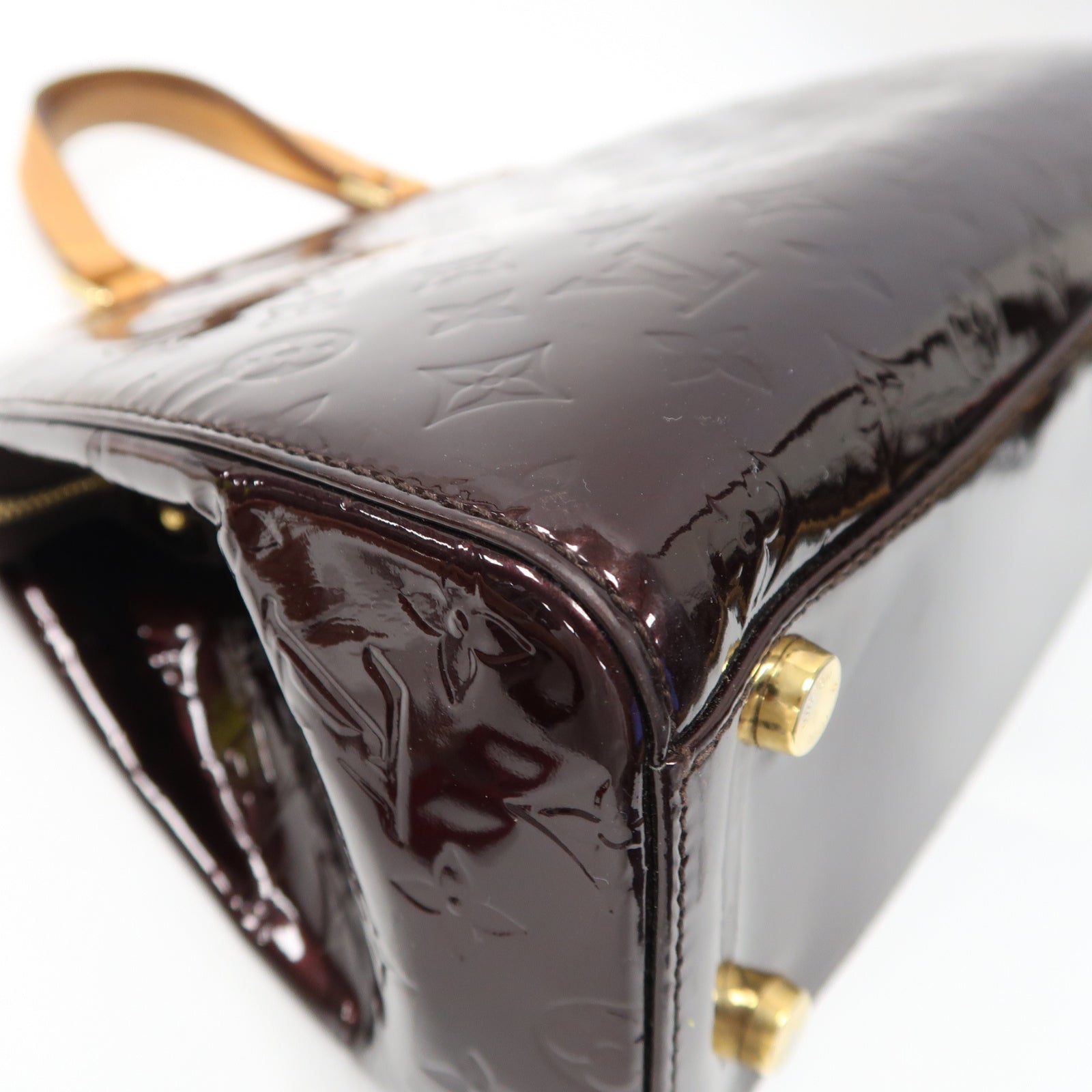 LOUIS VUITTON 【激減優惠】Monogram Vernis Brea GM金扣手挽肩背兩用袋酒紅色