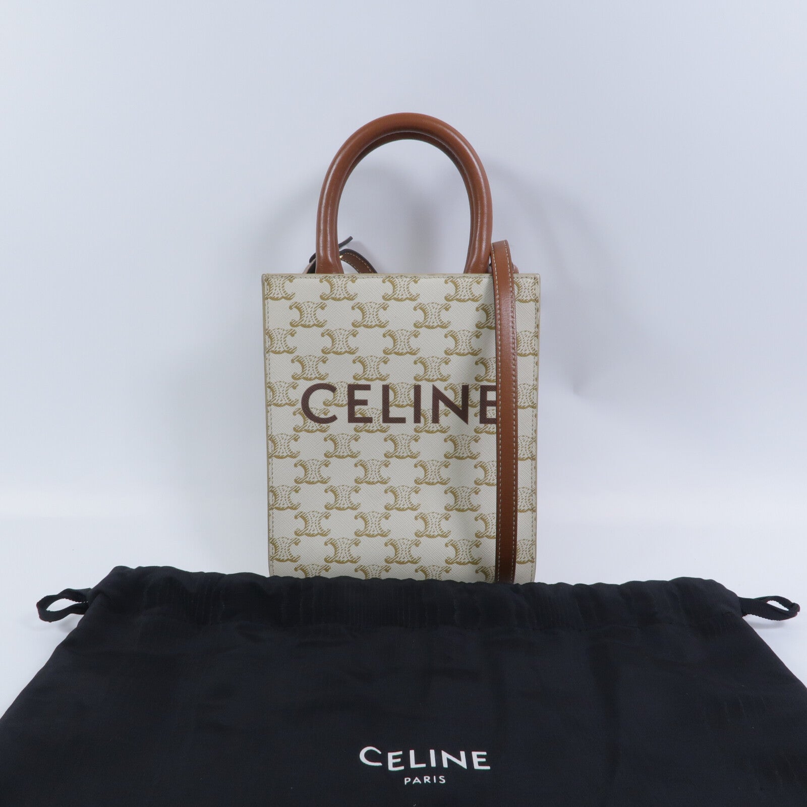 CELINE 塗層帆布Mini Vertical Cabas手挽肩背兩用袋