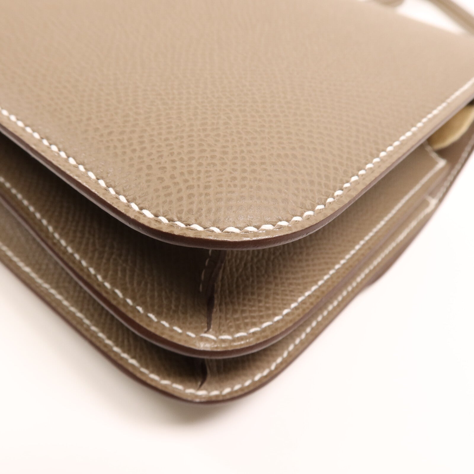 HERMES Epsom皮革Constance Mini金扣肩背袋Etoupe