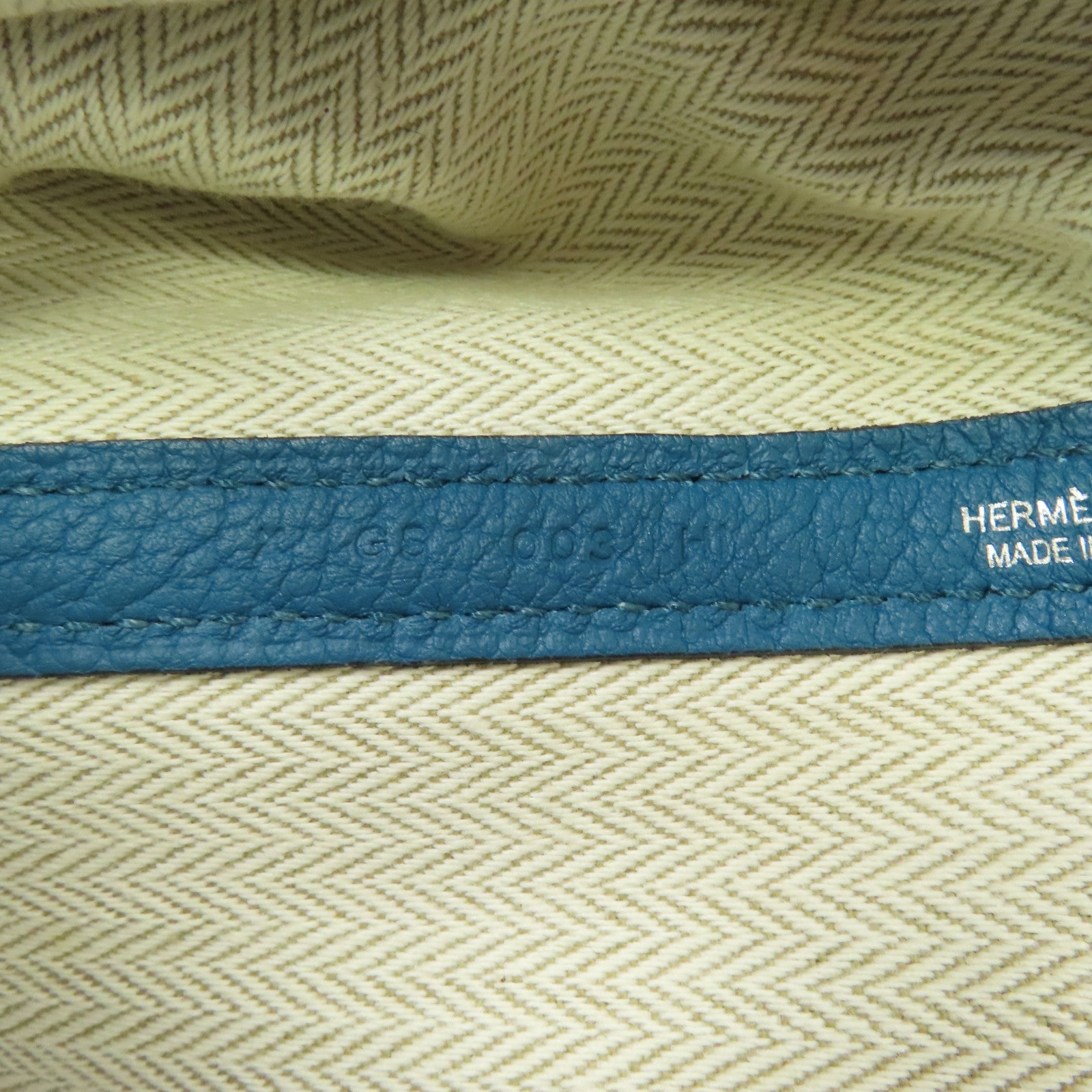 HERMES Negonda皮革Garden Party PM銀扣手挽袋Cobalt藍色