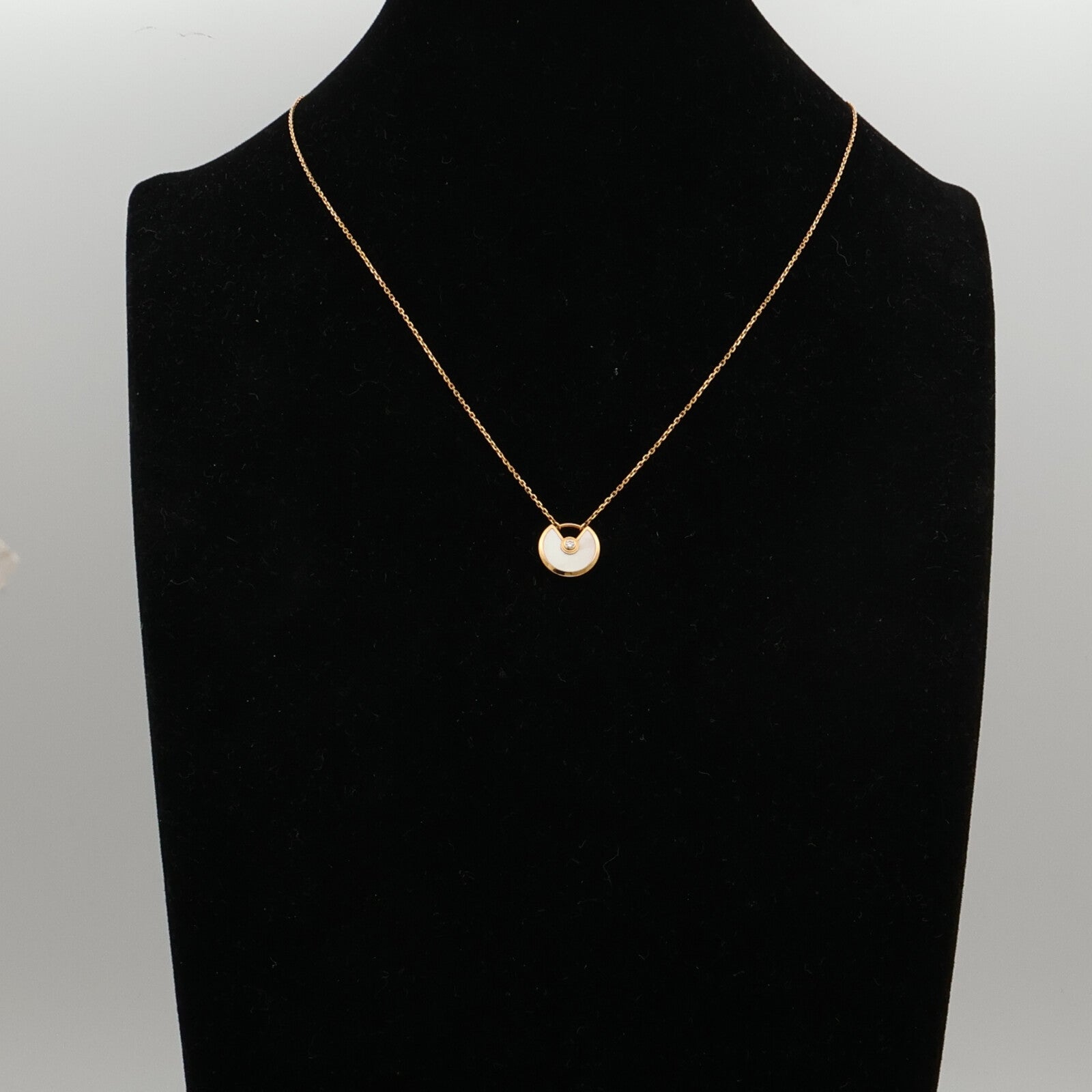 CARTIER 18K黃金/珍珠母貝Amulette De鑽石項鍊