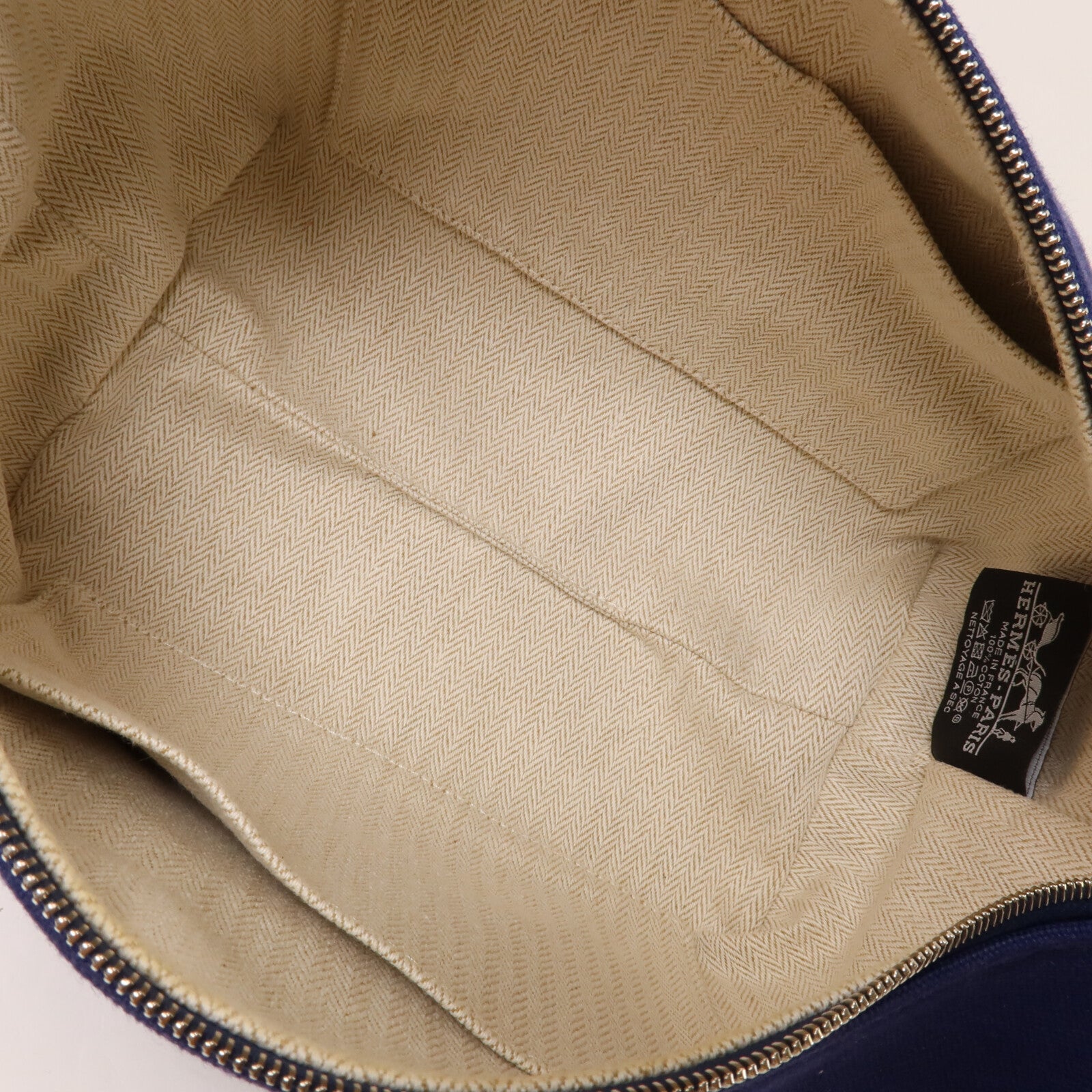 HERMES 帆布Bride A Brac PM手挽袋Bleu Marine