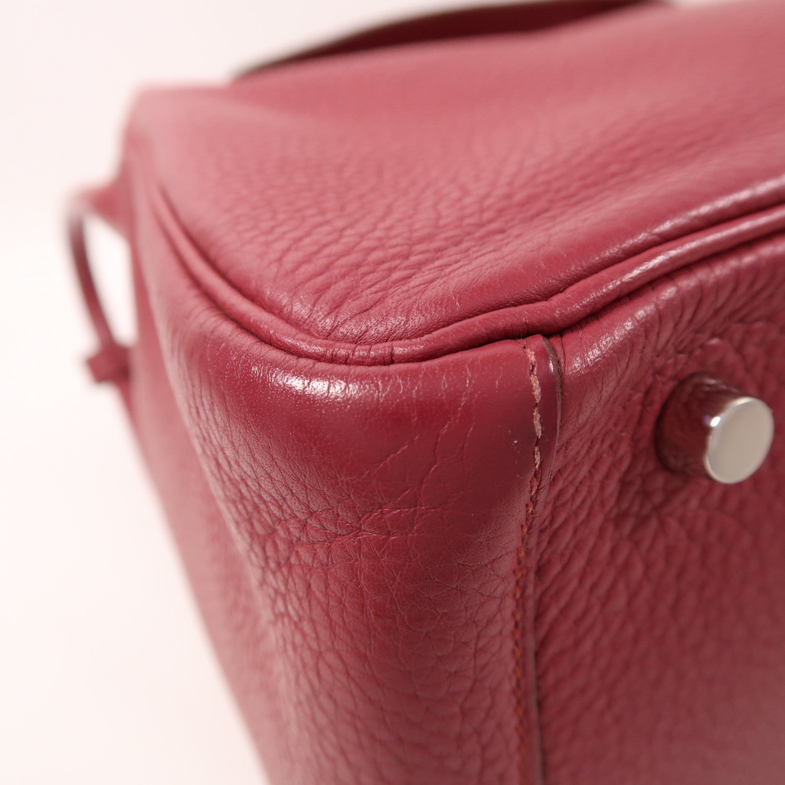 HERMES 【激減優惠】Clemence皮革Lindy 30銀扣手挽肩背兩用袋Rubis