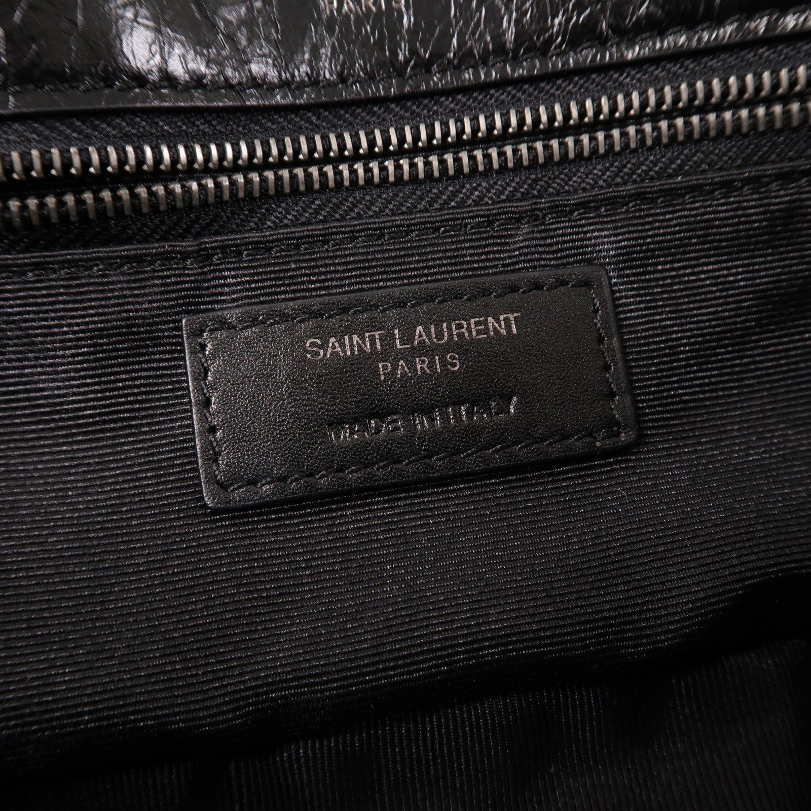 SAINT LAURENT 牛皮皮革Niki Bag銀扣鏈帶肩背袋黑色