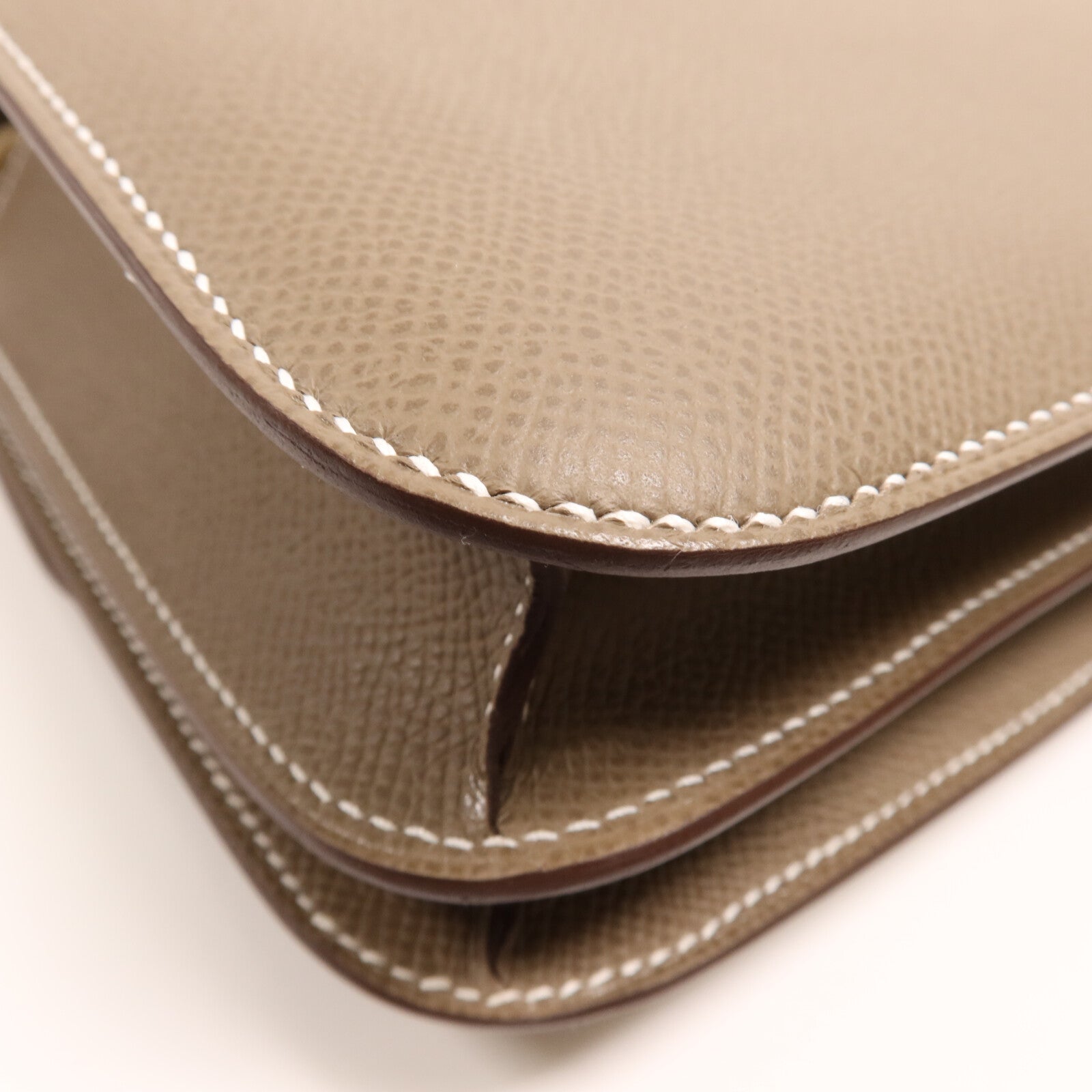 HERMES Epsom皮革Constance Mini金扣肩背袋Etoupe