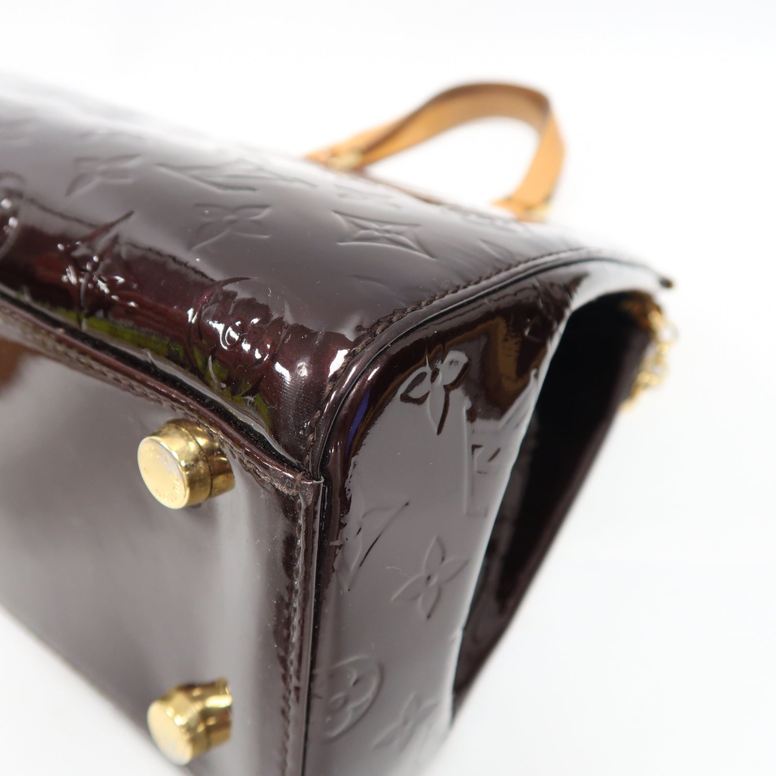 LOUIS VUITTON 【激減優惠】Monogram Vernis Brea GM金扣手挽肩背兩用袋酒紅色