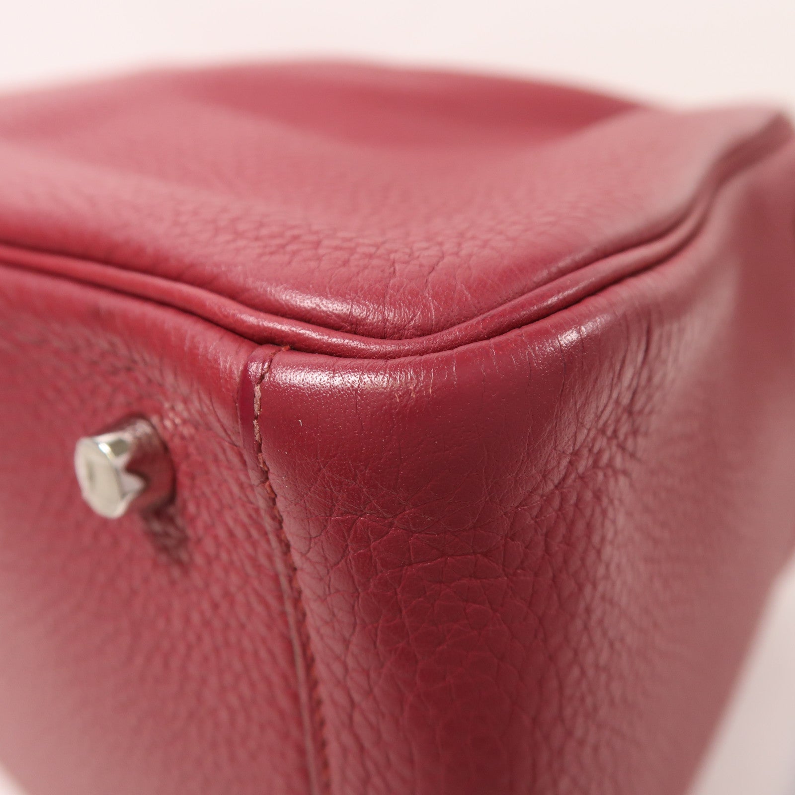 HERMES Clemence皮革Lindy 30銀扣手挽肩背兩用袋Rubis